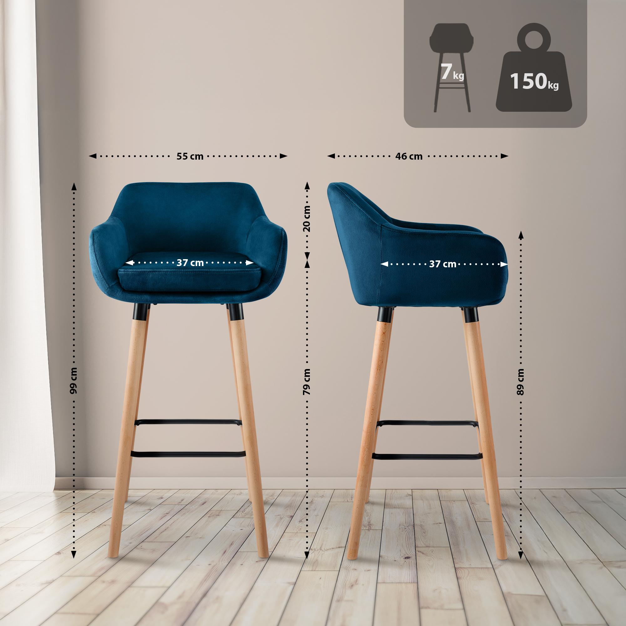 Set de 2 taburetes Grant terciopelo