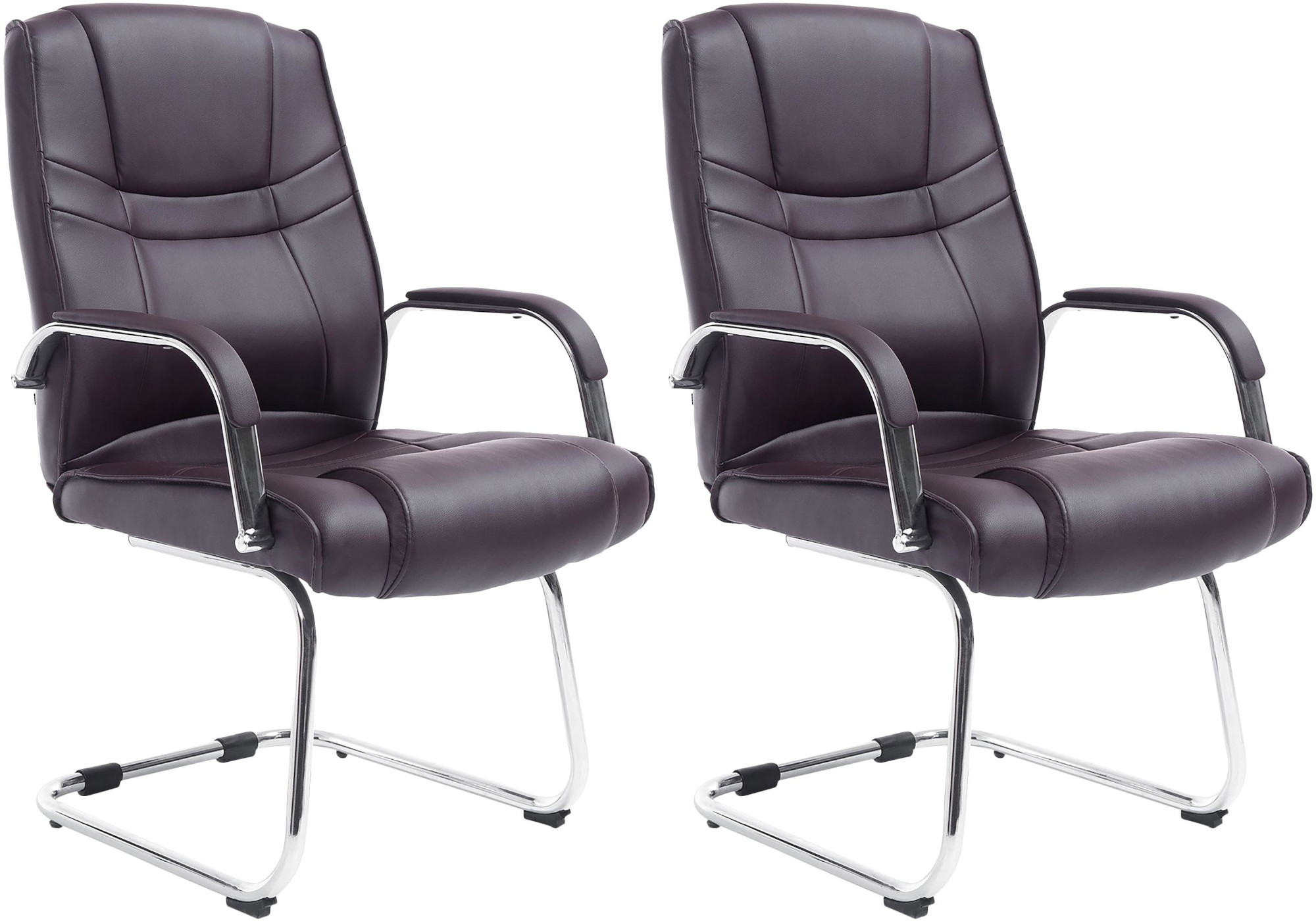 Set de 2 sillas cantilever XXL Attila en polipiel