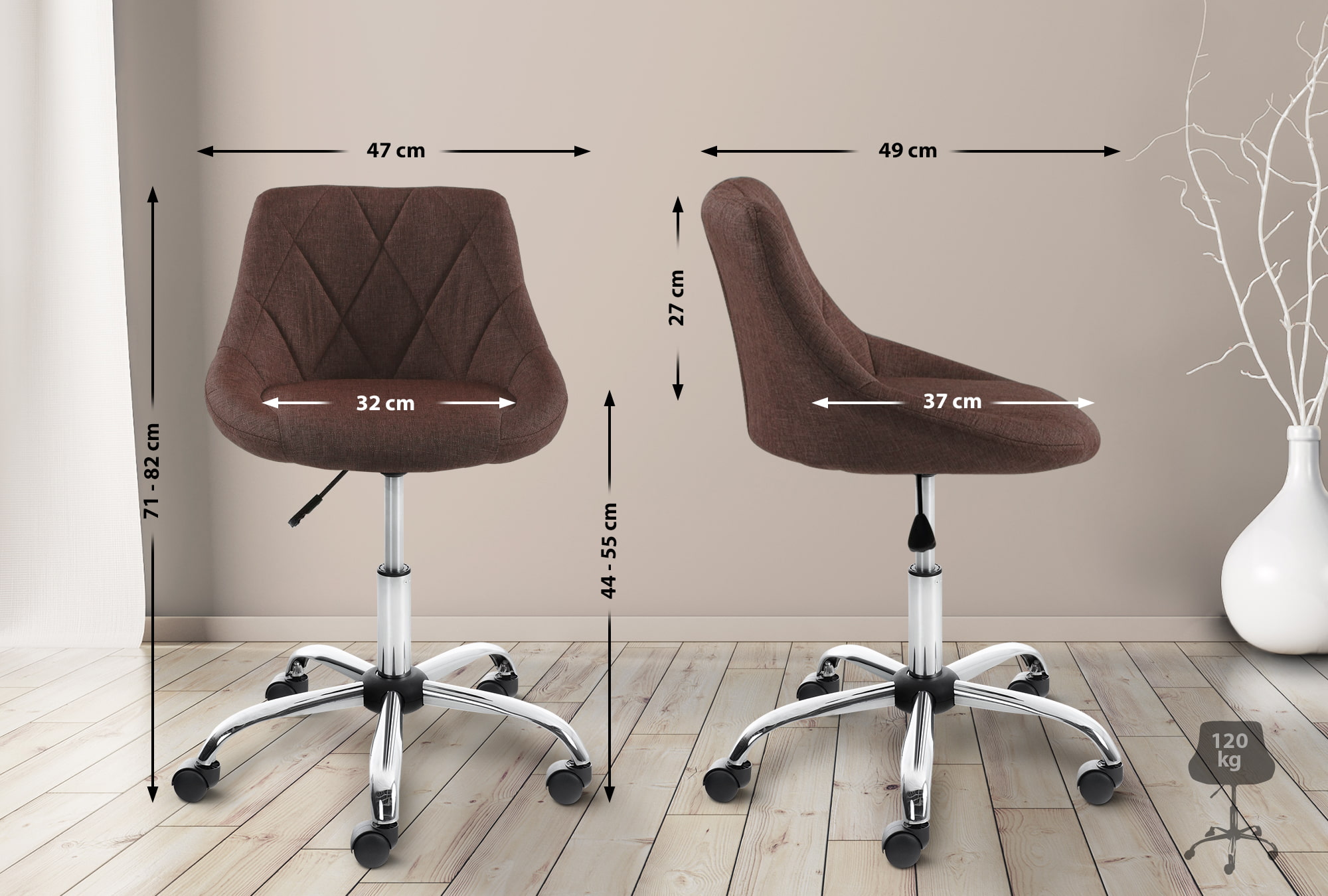Taburete De Trabajo Lazio Con Ruedas