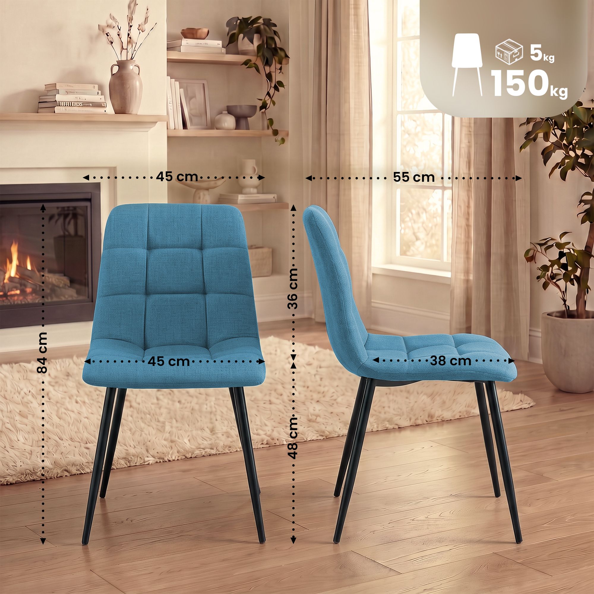 Pack de 4 sillas de comedor Tilde