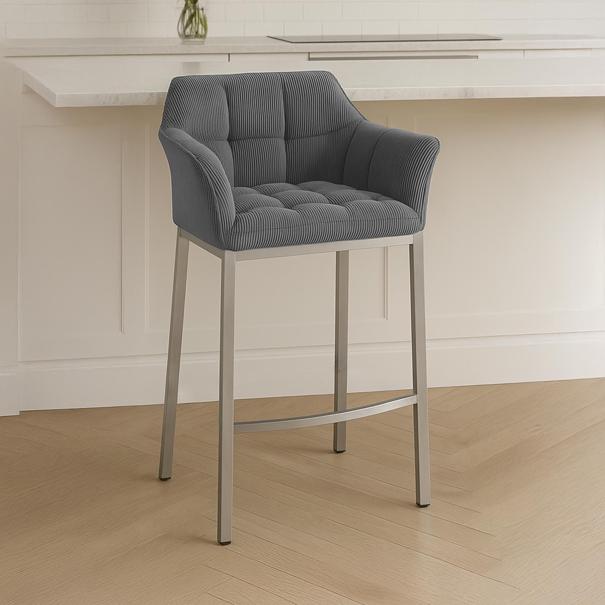 Taburete de bar Damaso Cord con base de cuatro patas
