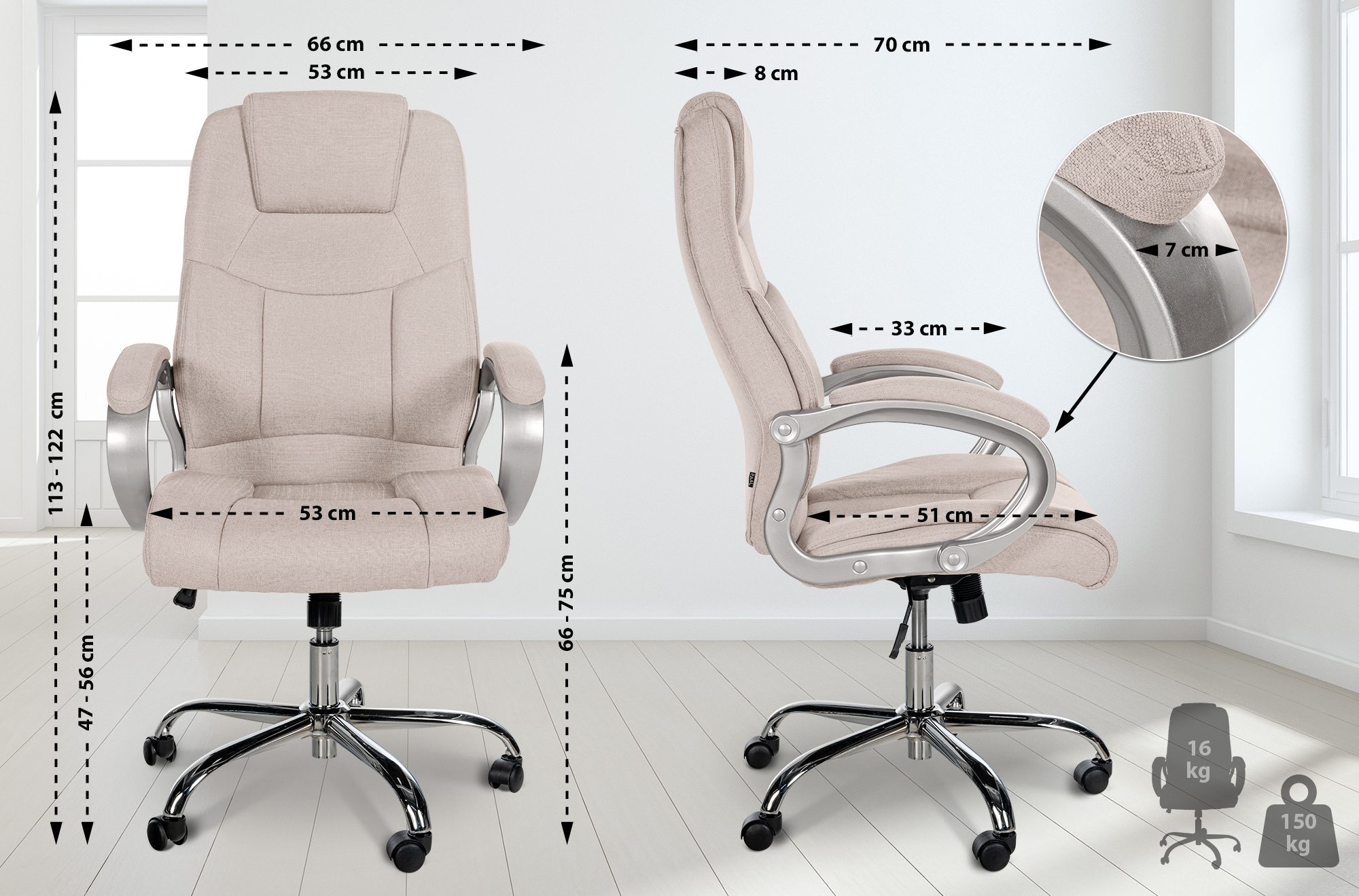 Silla de oficina Apoll XL tela