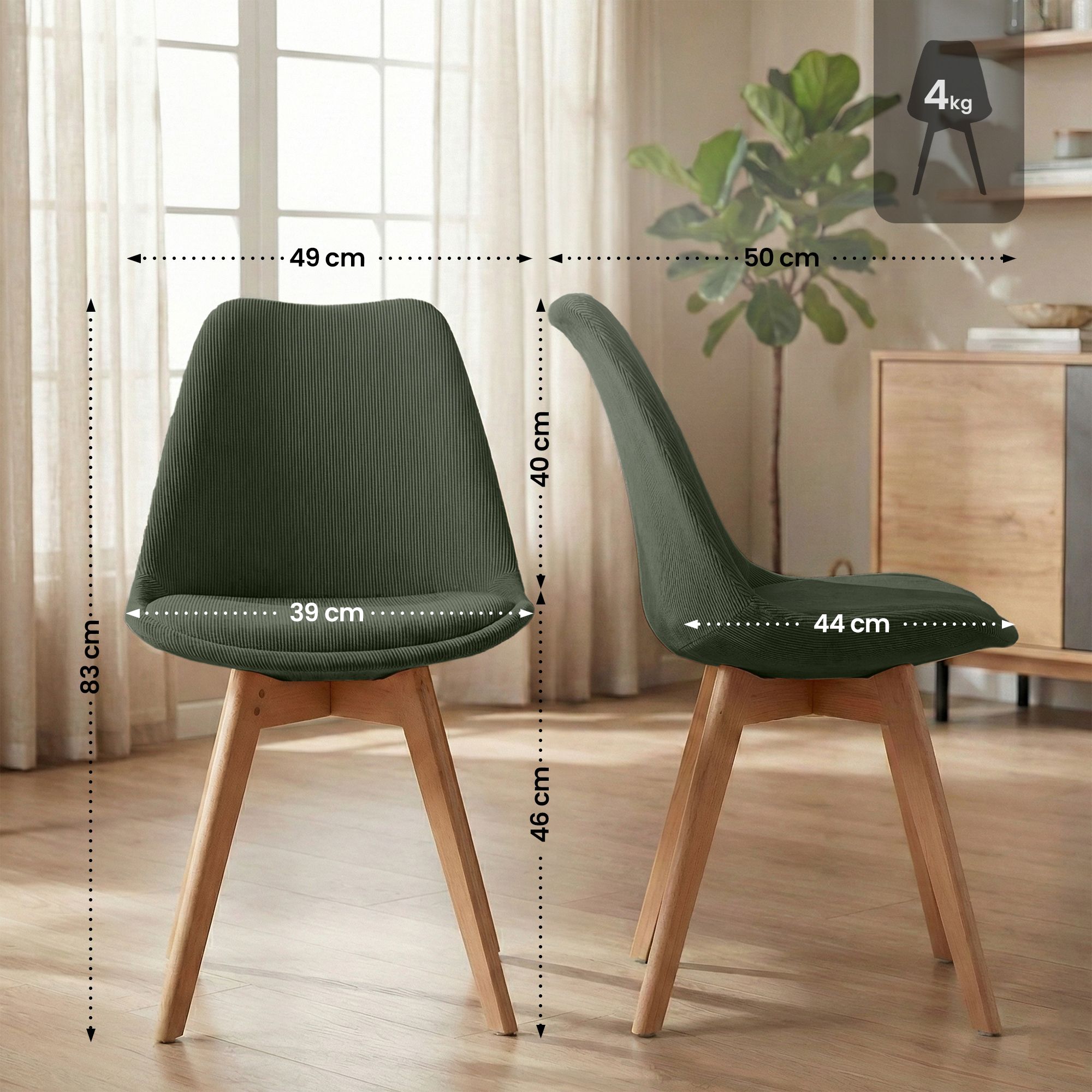 Silla de comedor Linares elegante, cómoda y fácil de limpiar Ideal para tu hogar