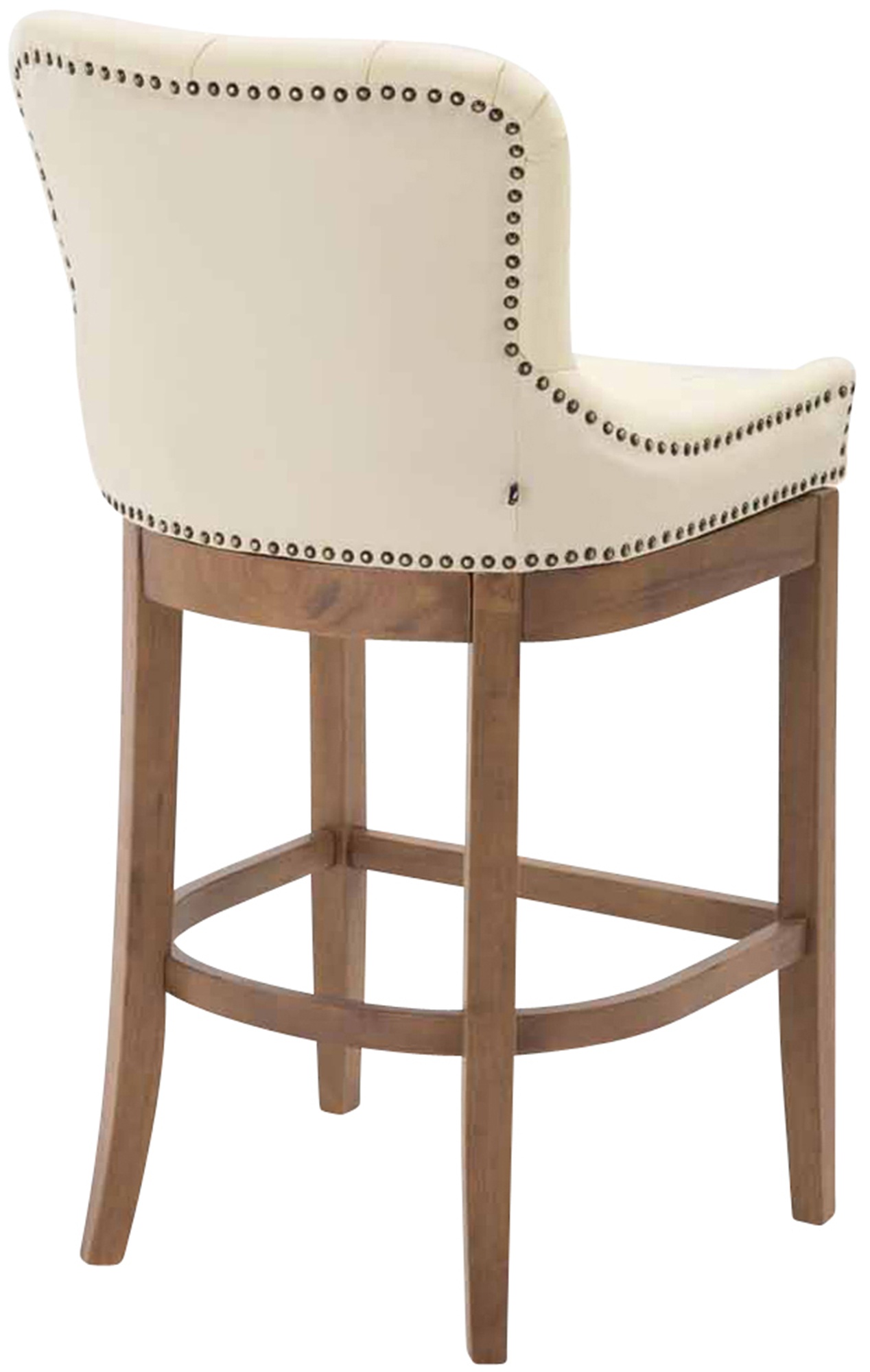 Taburete Lakewood Cuero Aútentico & Madera Clara