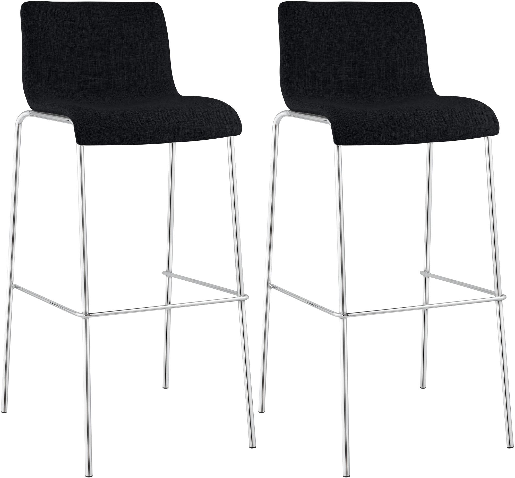 Juego de 2 taburetes de bar Hover, tela, base de cuatro patas