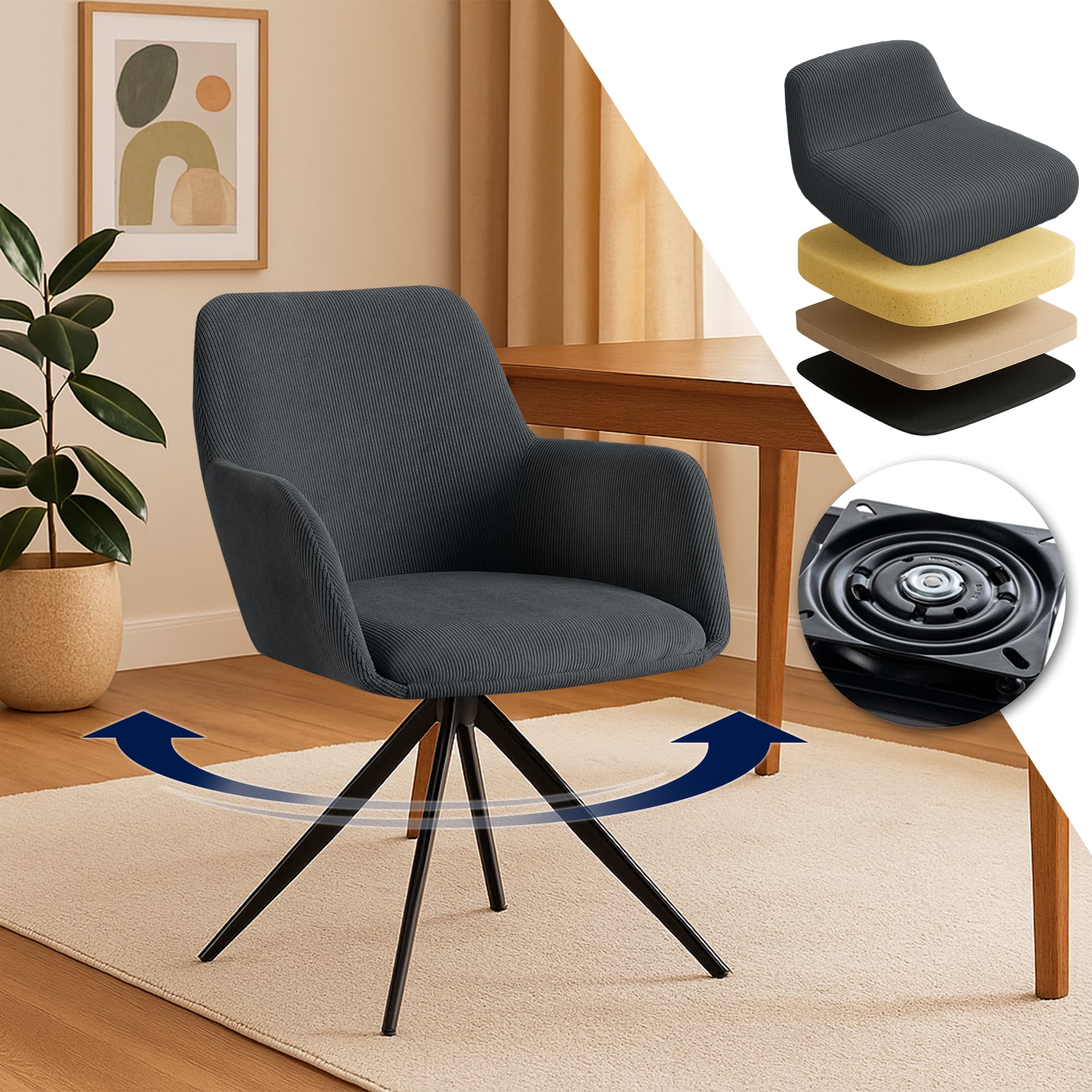 Silla de comedor Olema Cord