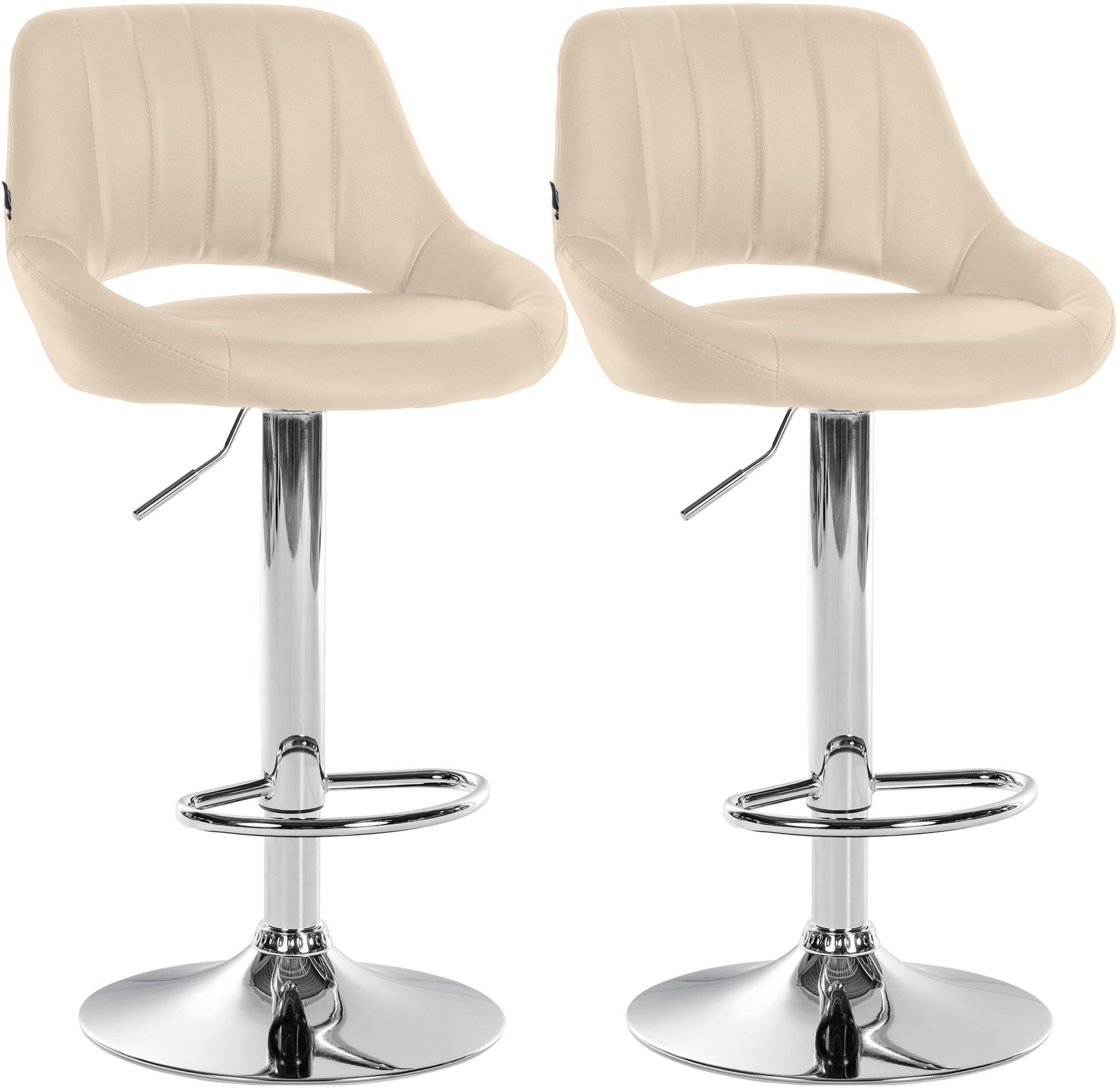 Juego de 2 taburetes de bar Milet de piel sintetica