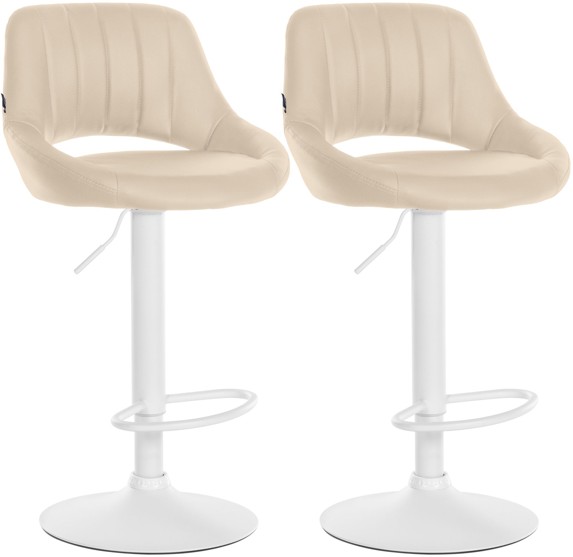 Juego de 2 taburetes de bar Milet de piel sintetica