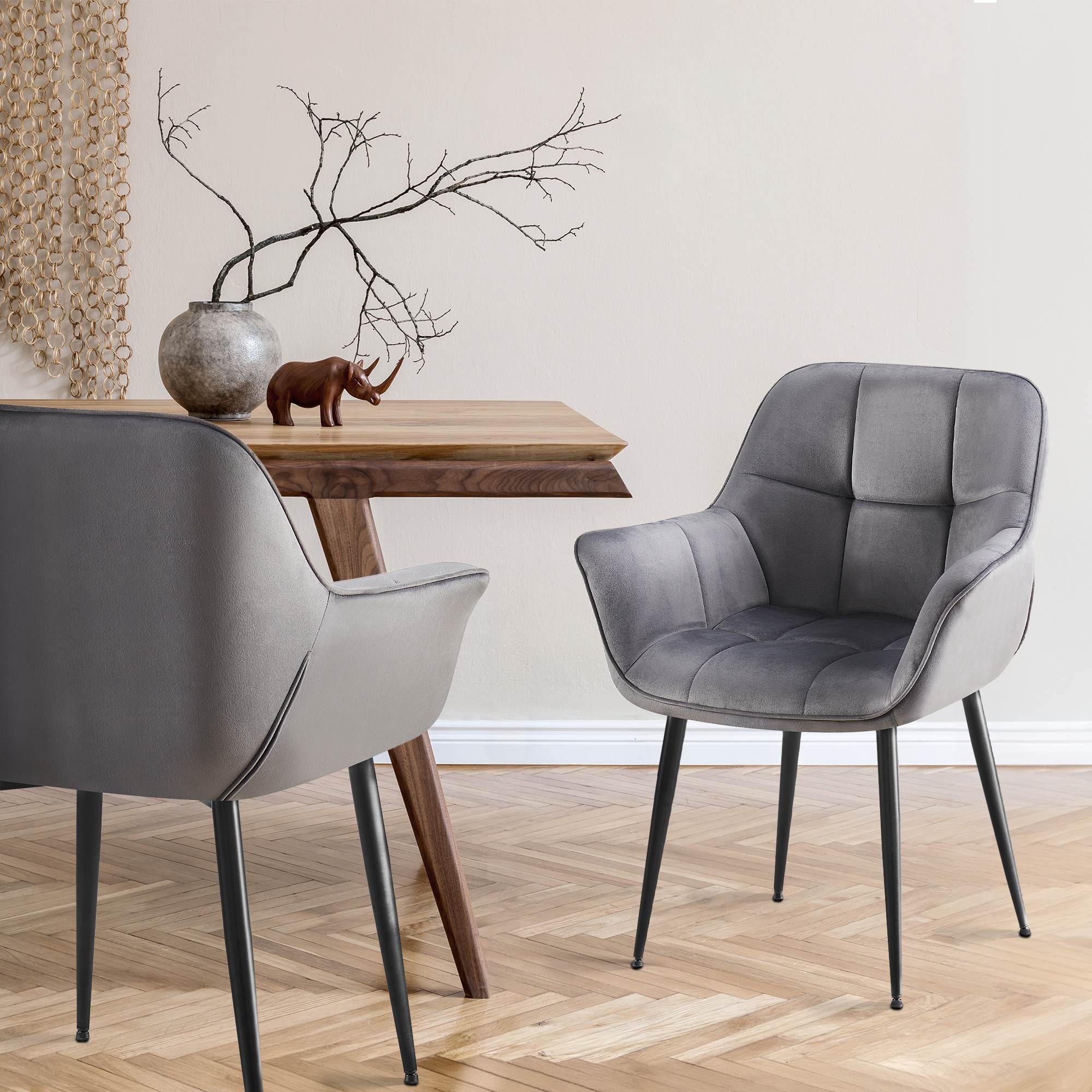 Silla de comedor Roseville en terciopelo