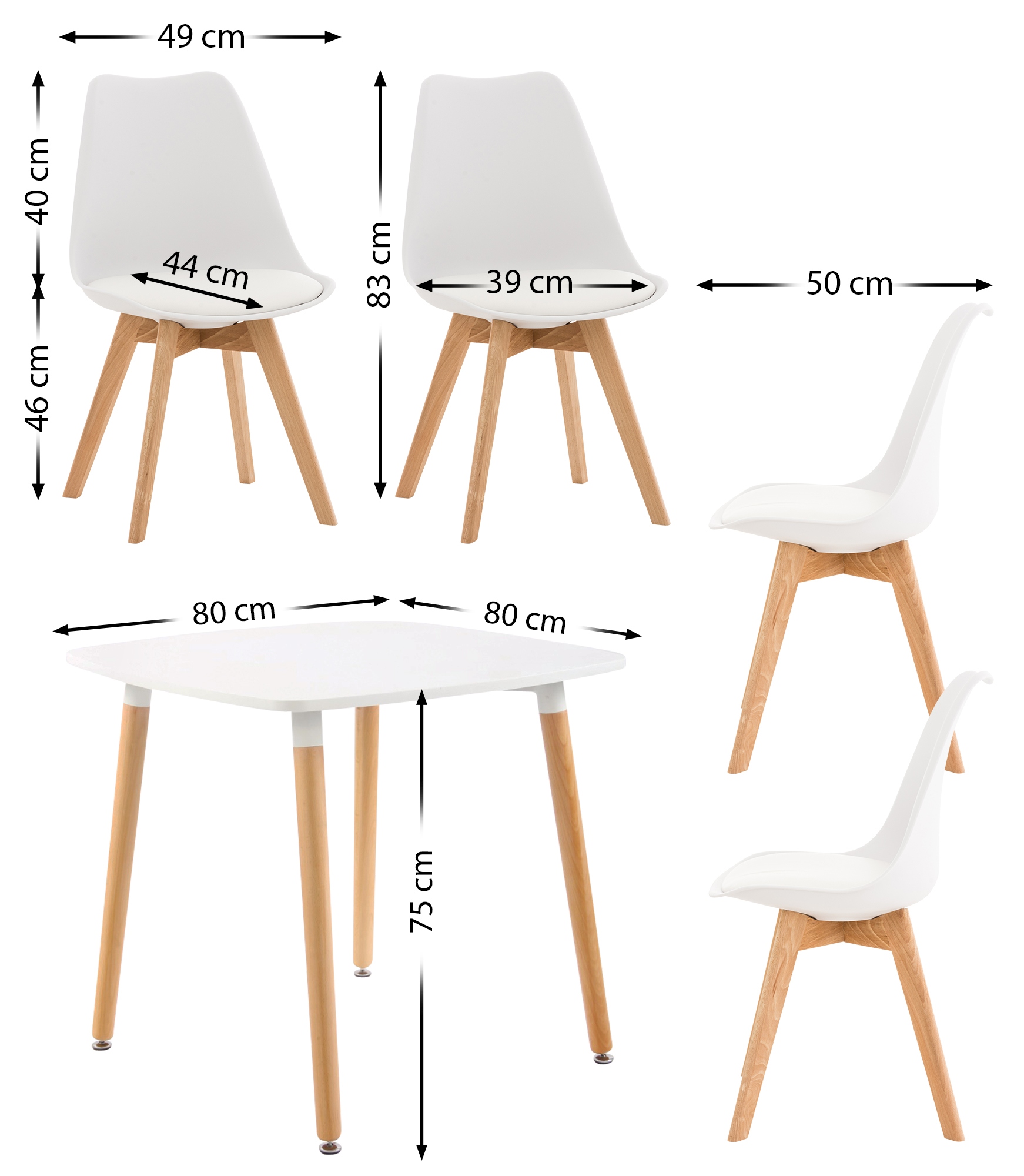 Juego de comedor Liborg para cuatro personas