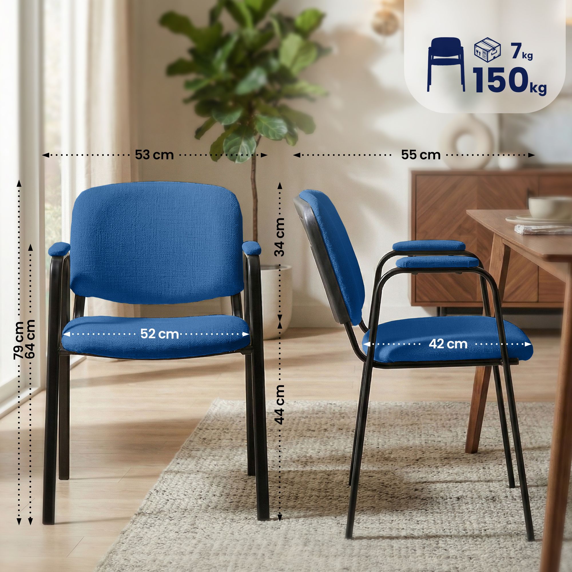 Silla Apilable de Conferencia Ken Pro de Tela