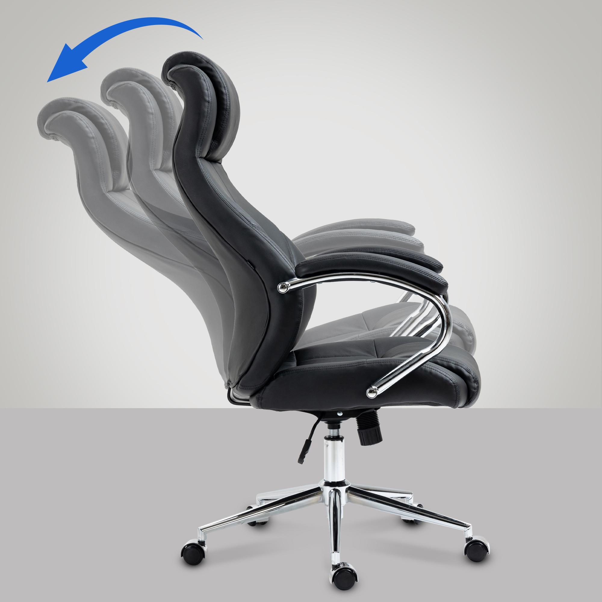 Silla de oficina Salford de cuero auténtico