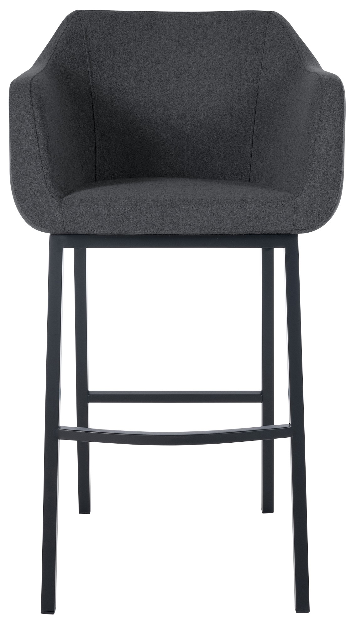 Taburete de bar Monea en fieltro & base de 4 patas