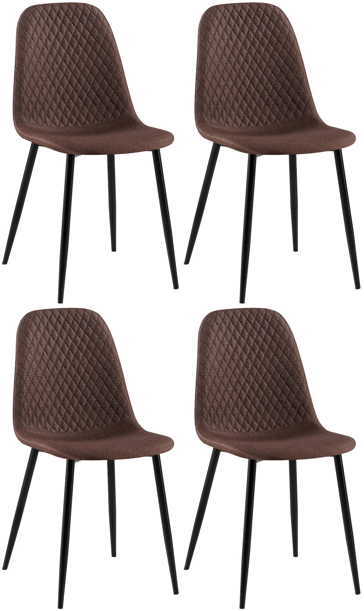 Set de 4 sillas de comedor Giverny en tela o terciopelo