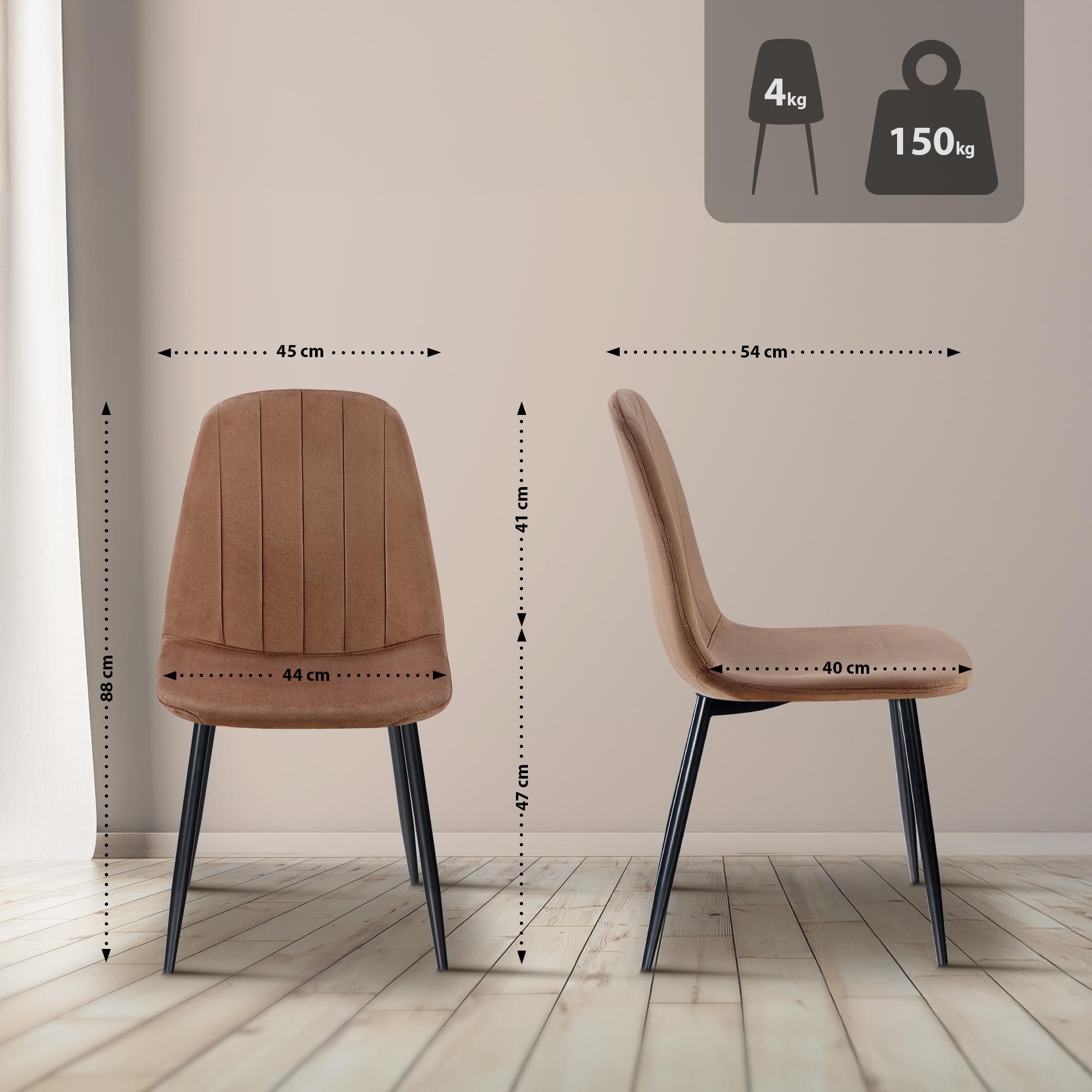 Silla de comedor Baxter en terciopelo