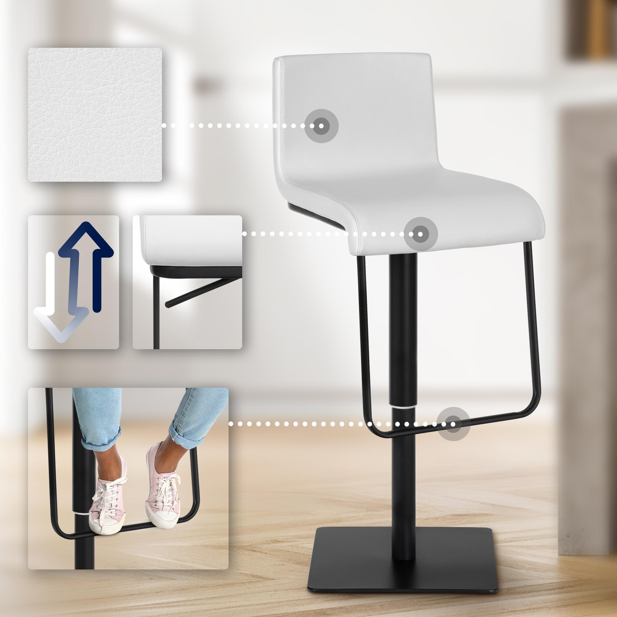 Juego de 2 taburetes de bar Limon con funda de cuero sintético