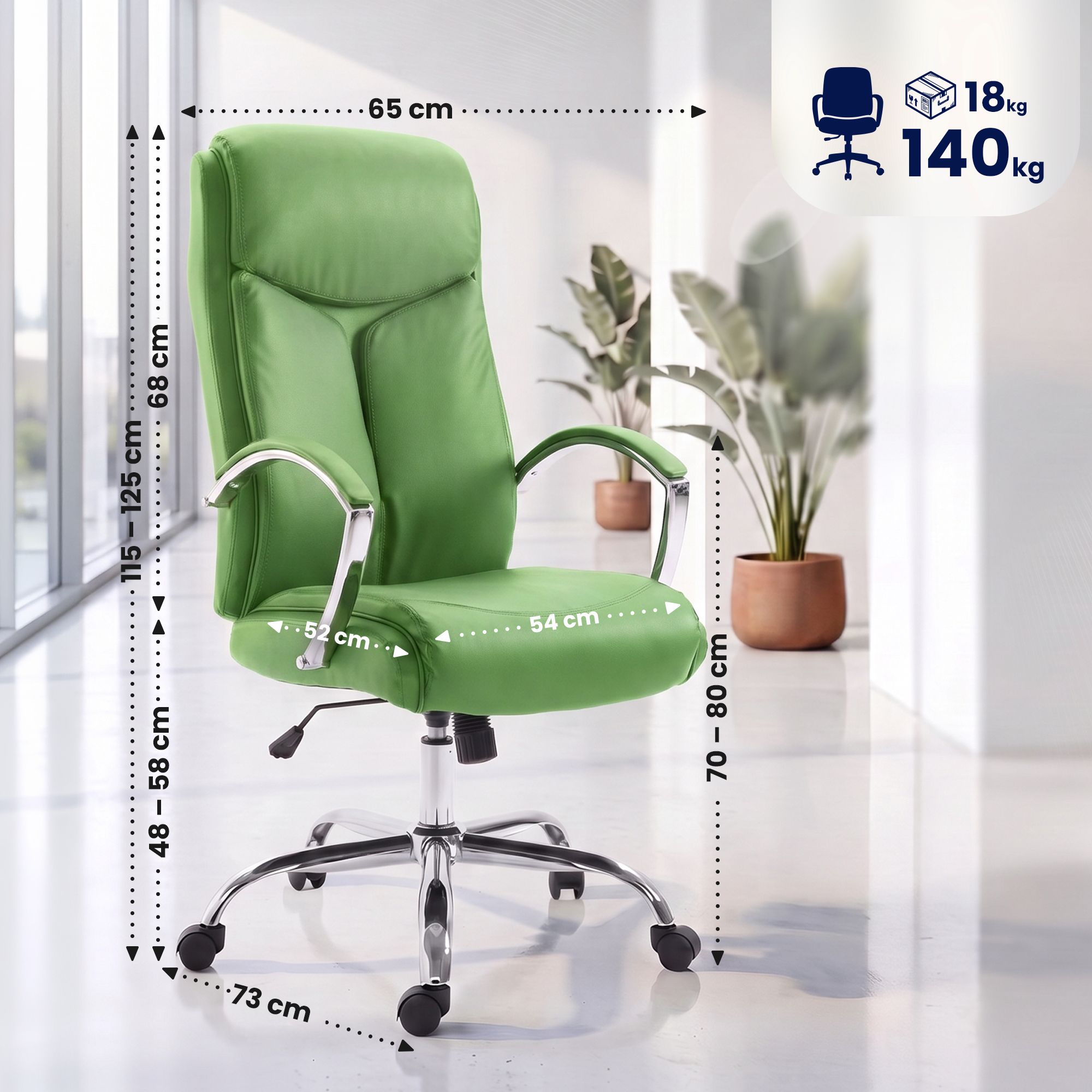 Silla de oficina Arlen de piel sintética