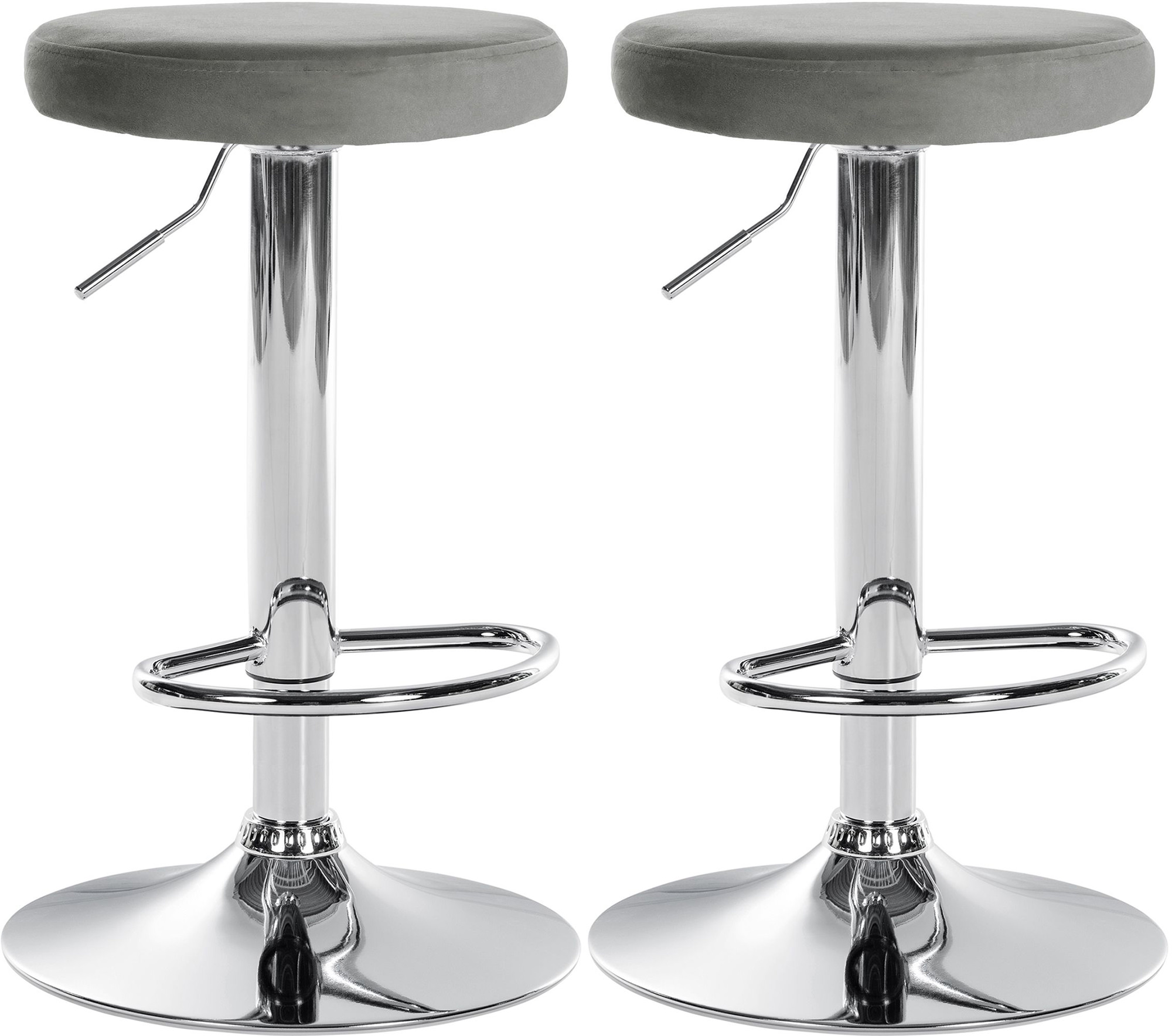 Set de 2 Taburetes de bar Ponte en terciopelo