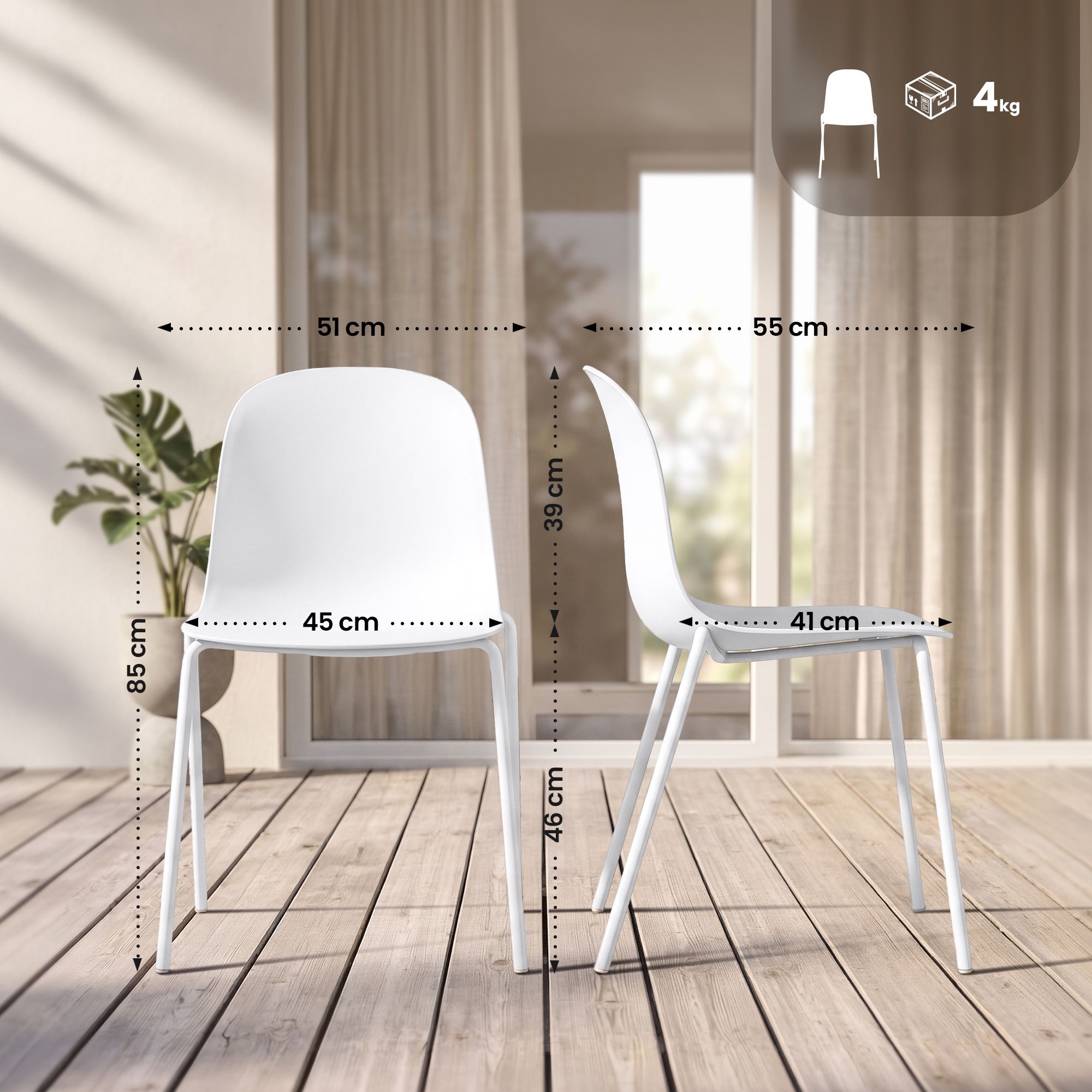 Silla Hardin: diseño moderno, estructura resistente y asiento cómodo para cualquier espacio del hogar