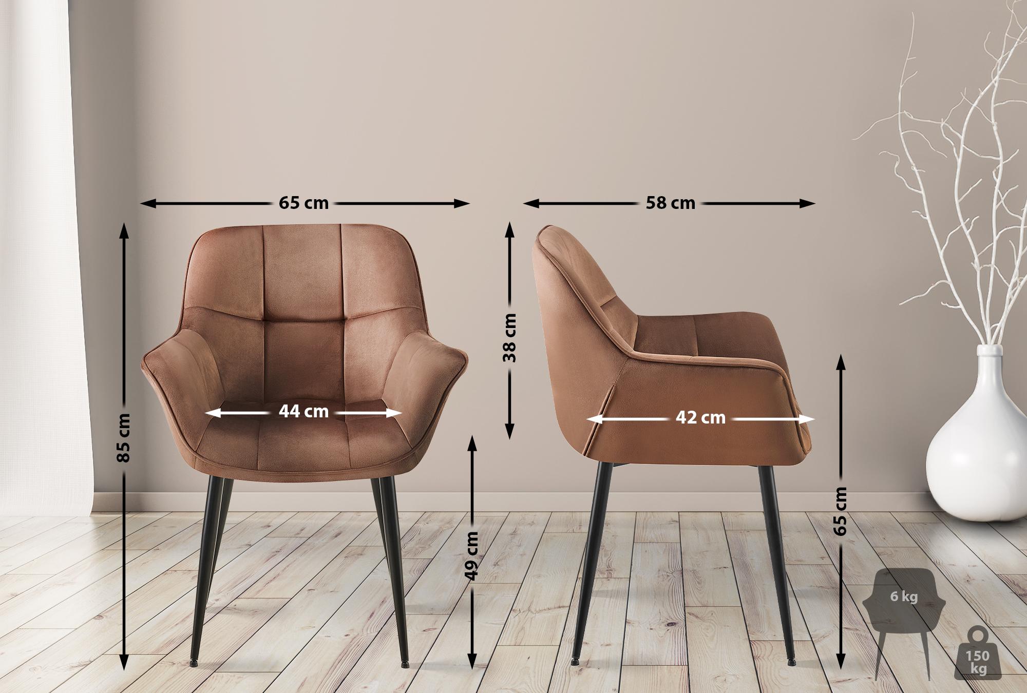 Set de 2 sillas de comedor Rosevilla en terciopelo