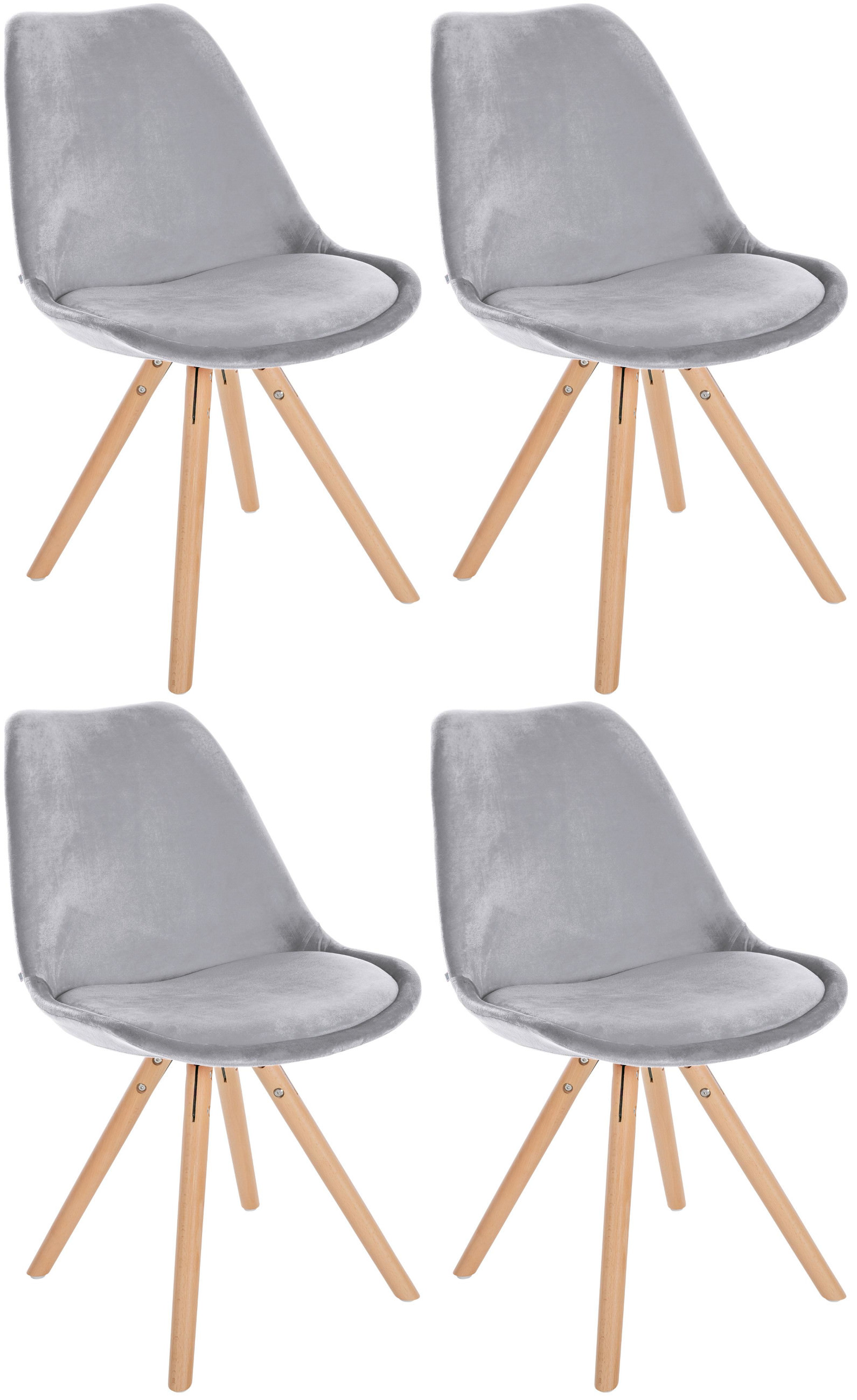 Pack de 4 sillas de salón Sofia en terciopelo