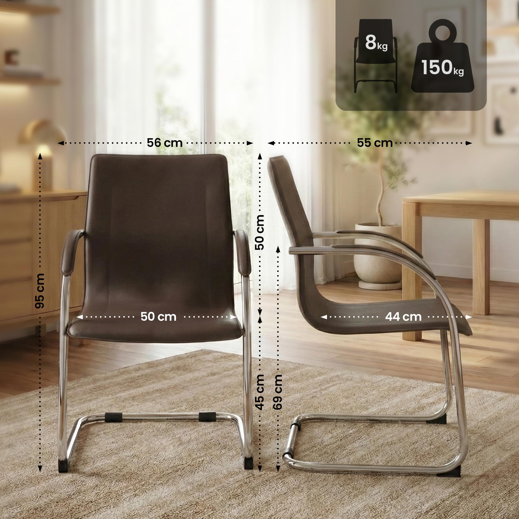 Silla cantilever Noeleen de piel sintetica