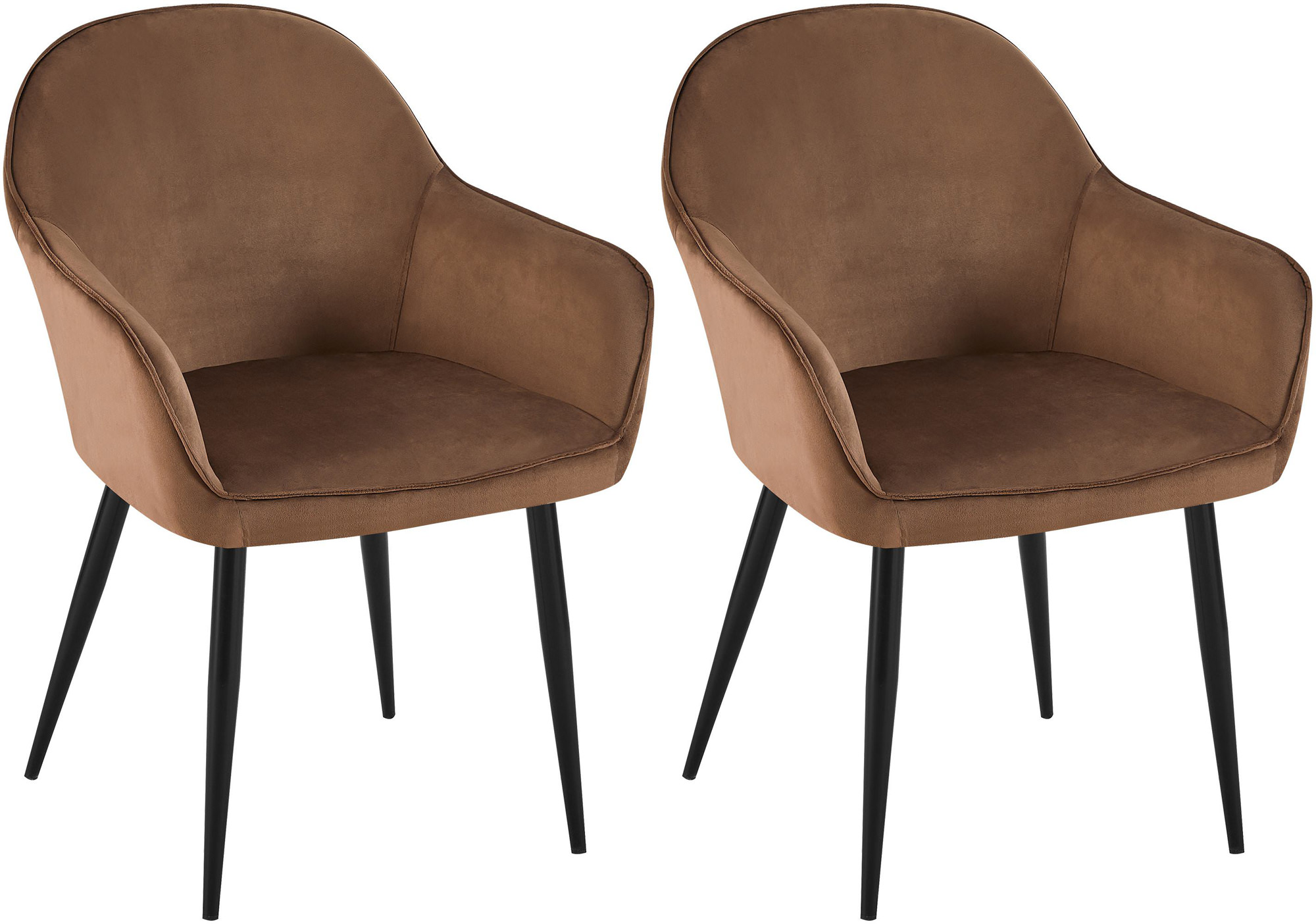Set de 2 Sillas de comedor Boise en terciopelo