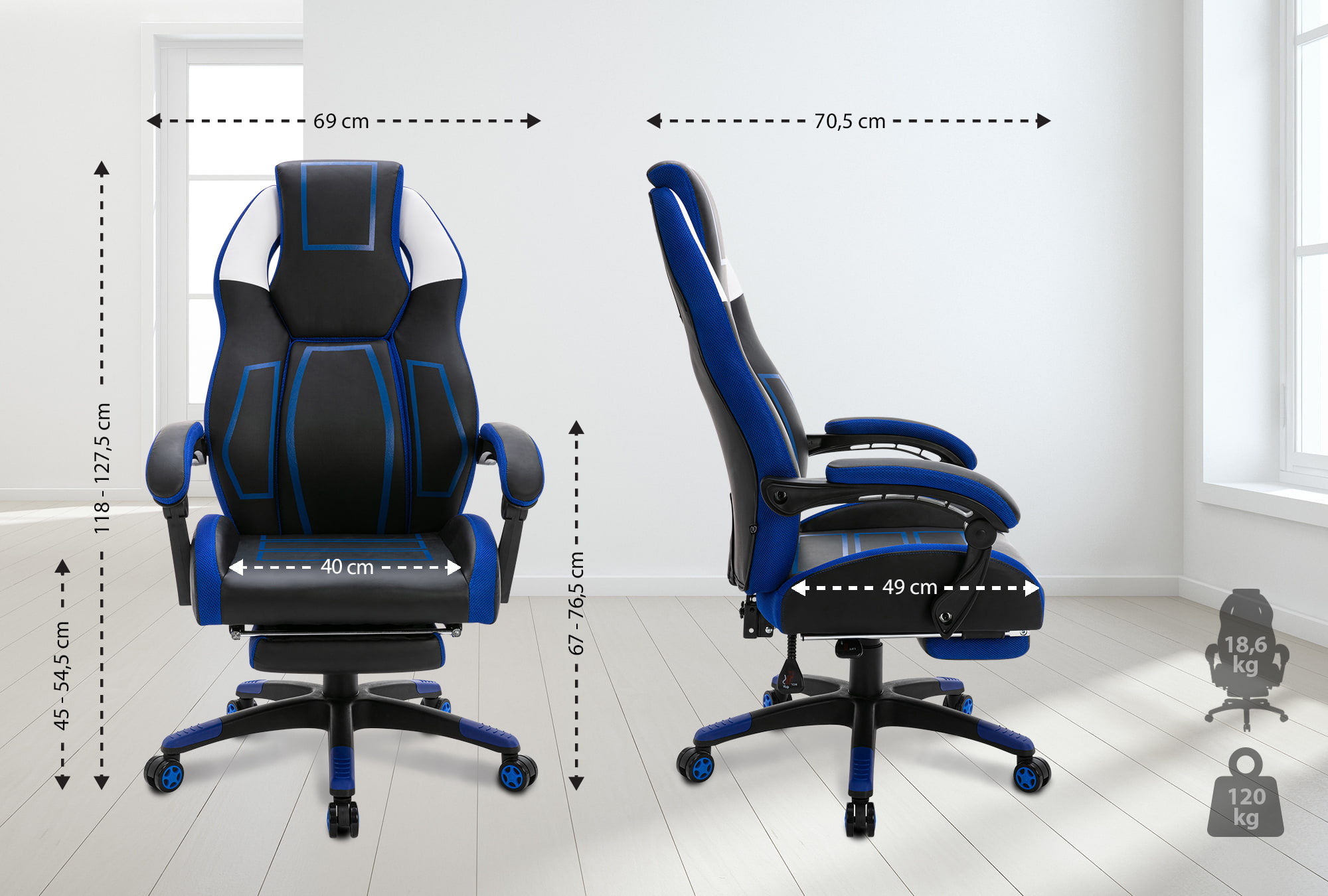 Silla de oficina Clovis en polipiel