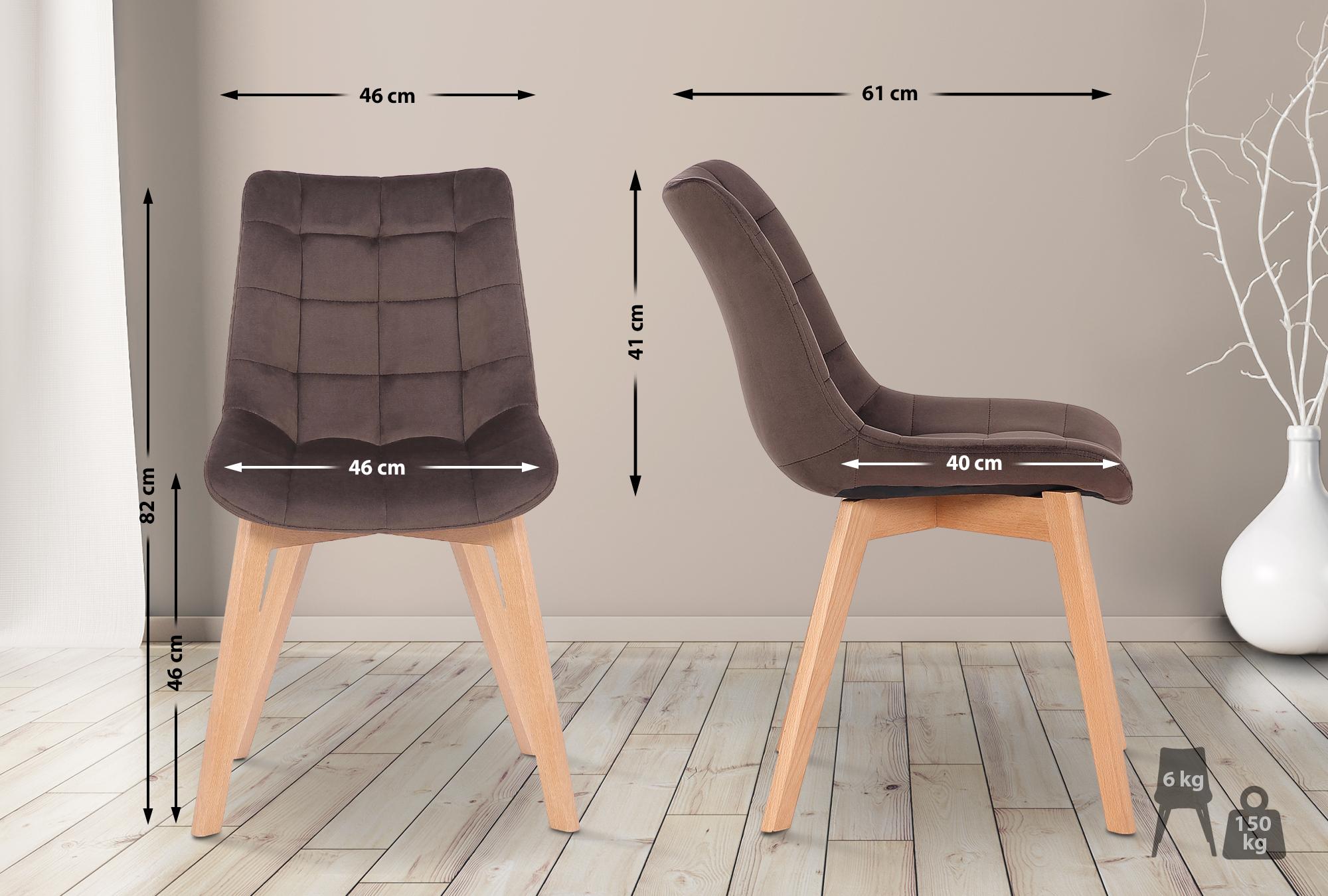 Silla de comedor Passaic en terciopelo