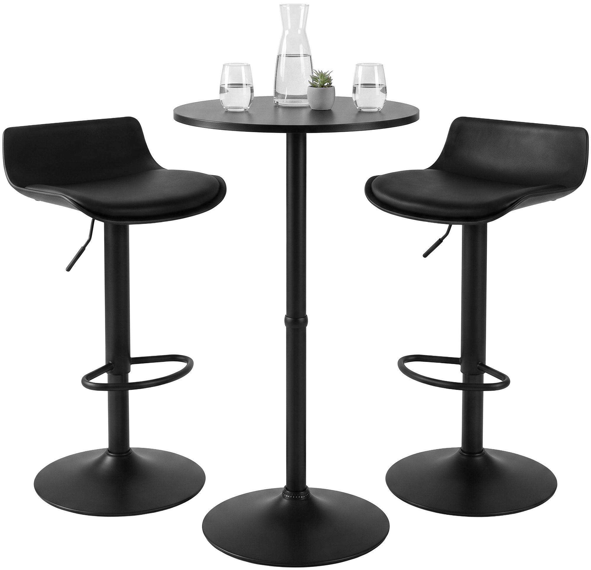 Set de mesa alta de bar Navo con 2 taburetes en polipiel