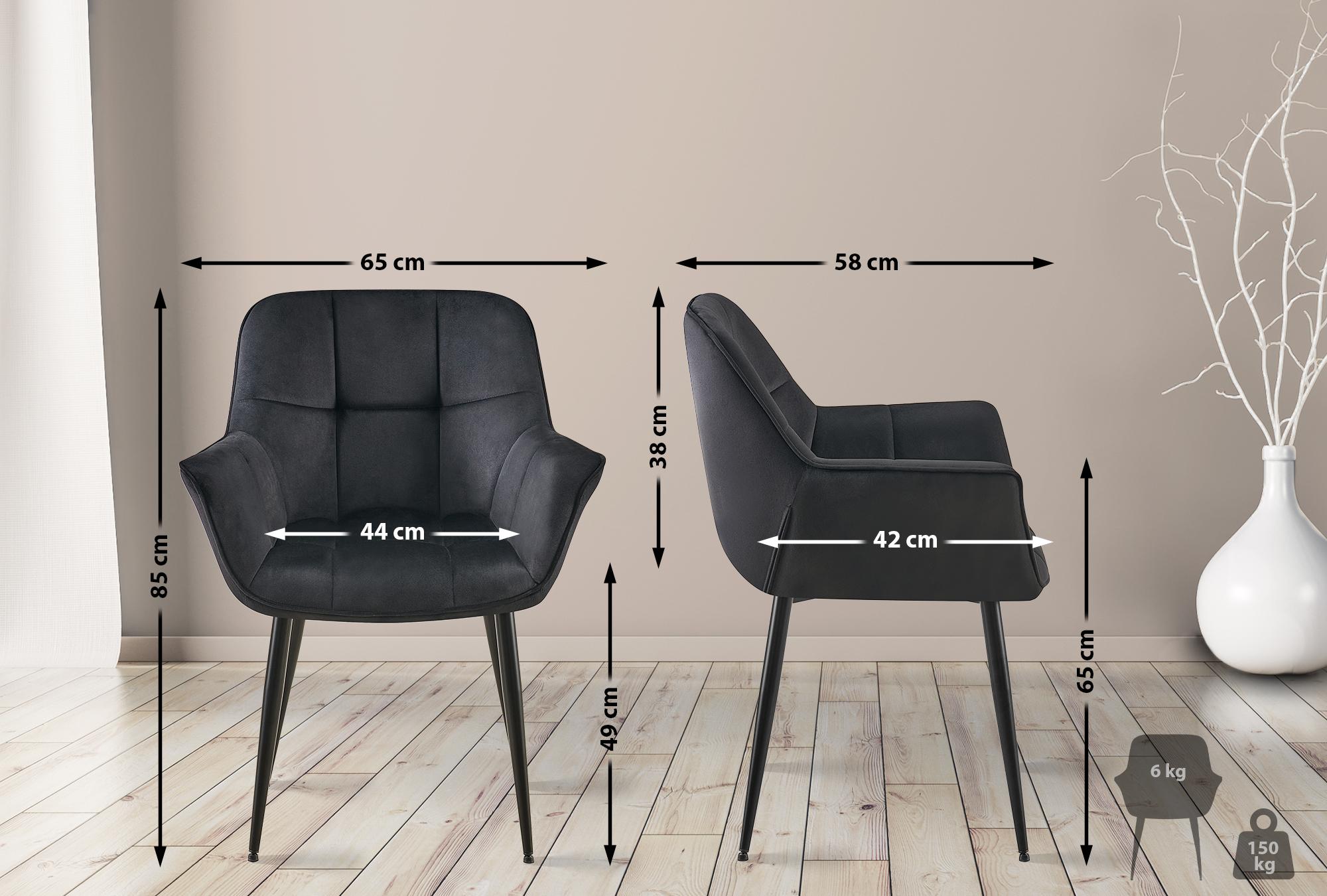 Silla de comedor Roseville en terciopelo