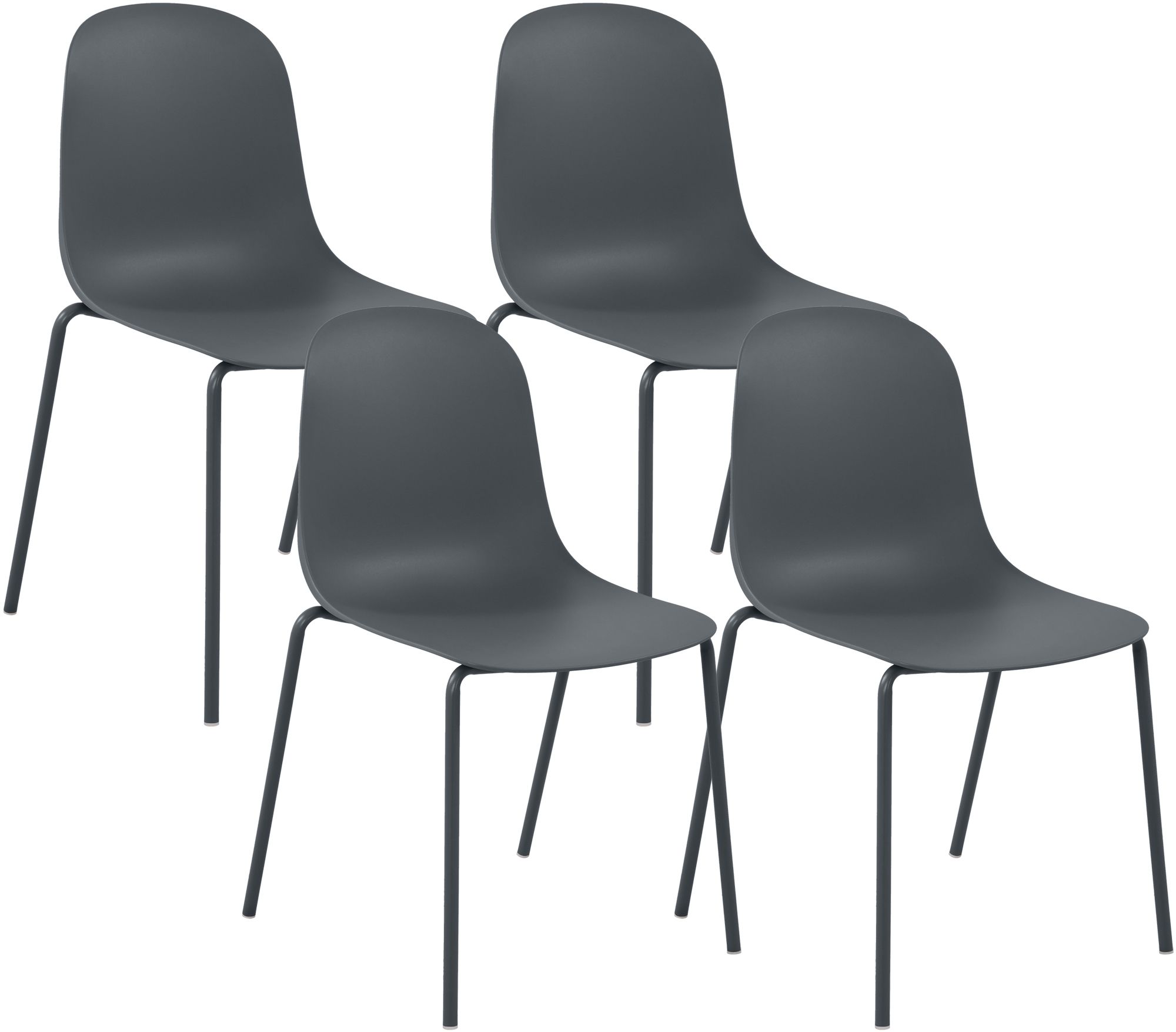 Set de 4 sillas apilables Hardin