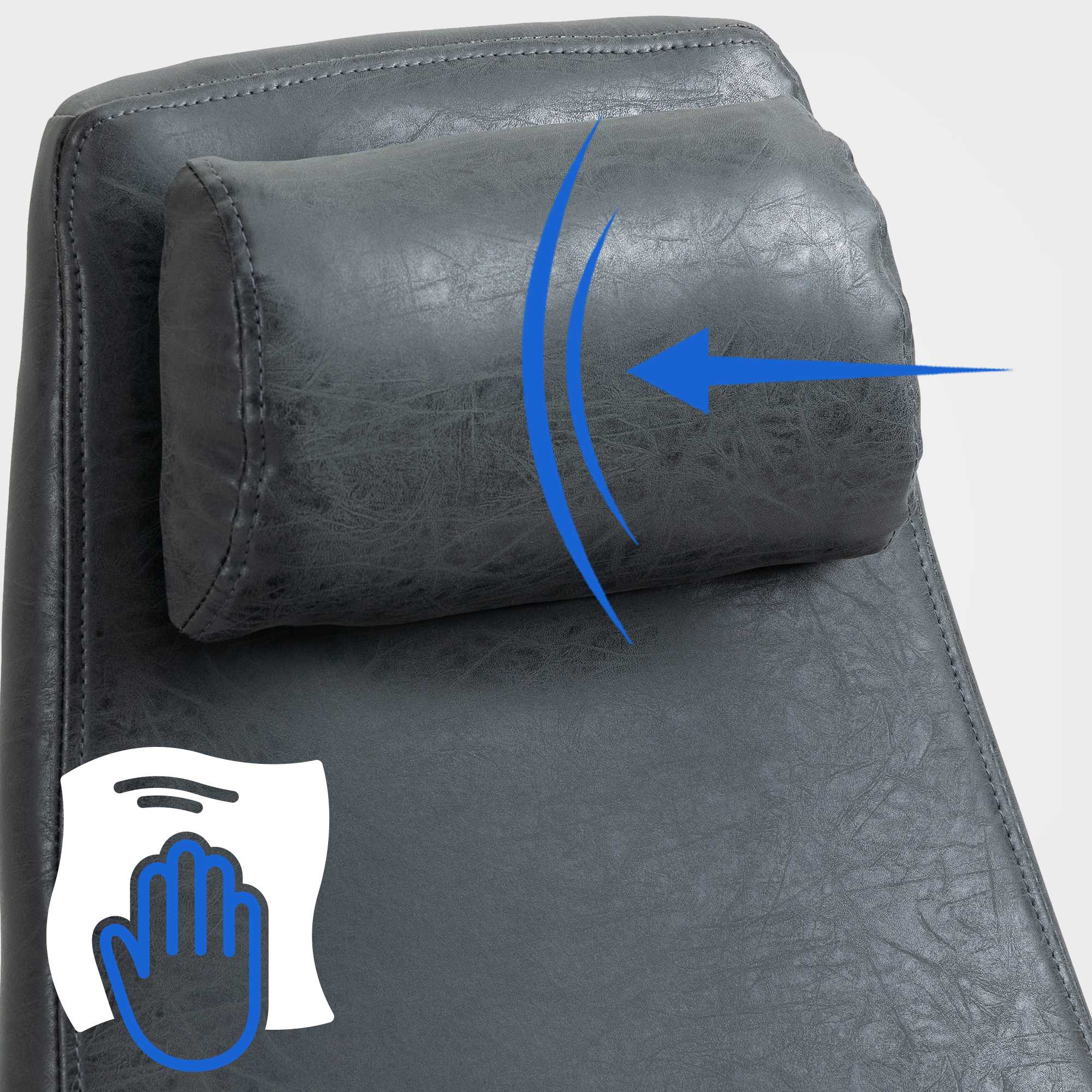Silla de oficina Pocatello en cuero sintético y respaldo alto