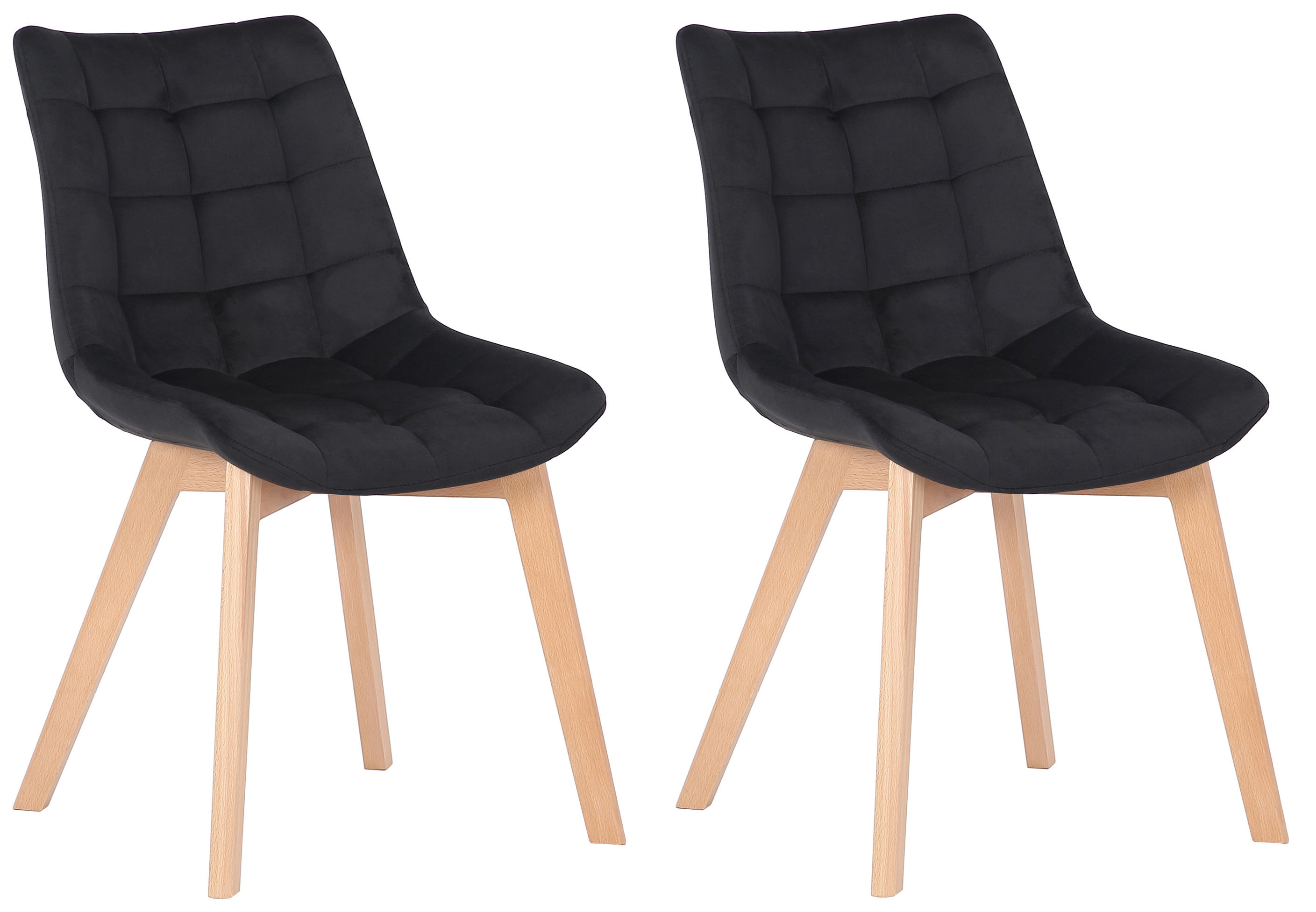 Set de 2 Sillas de comedor Passaic en terciopelo