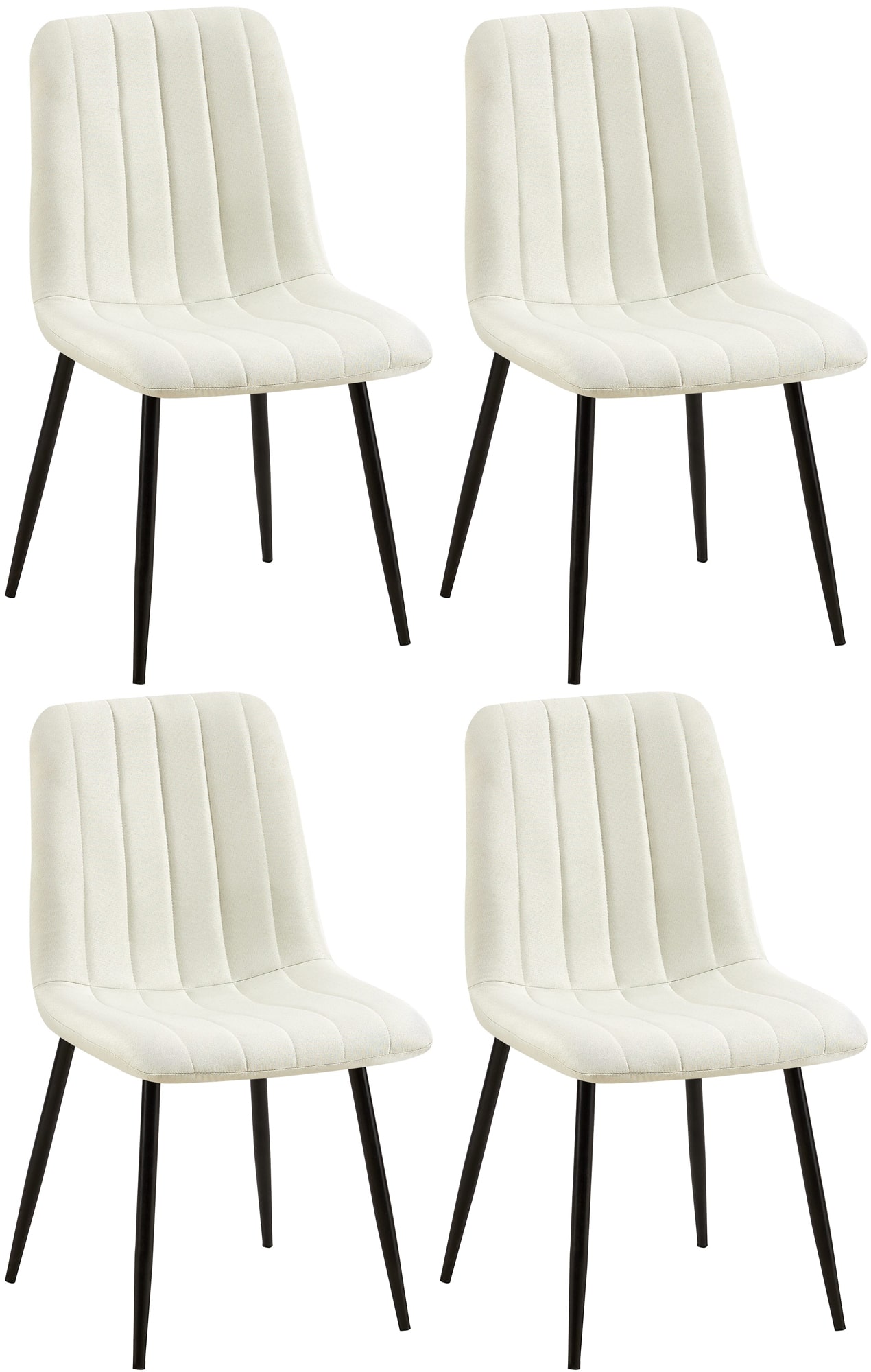 Set de 4 sillas de salón Dijon en tela o terciopelo