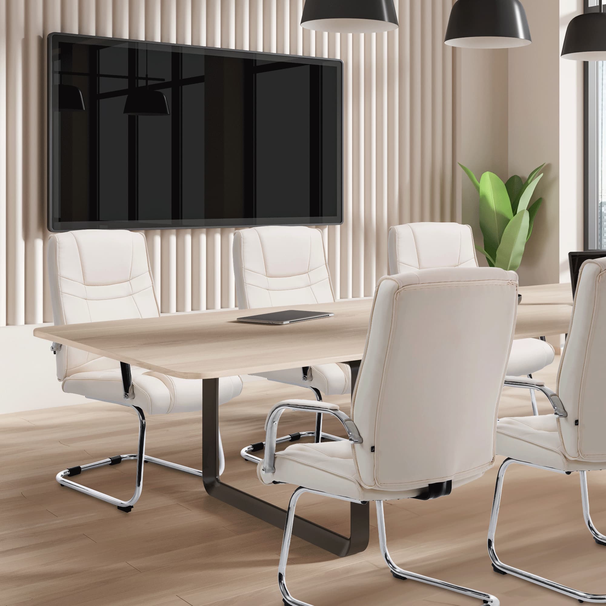 Set de 2 sillas cantilever XXL Attila en polipiel