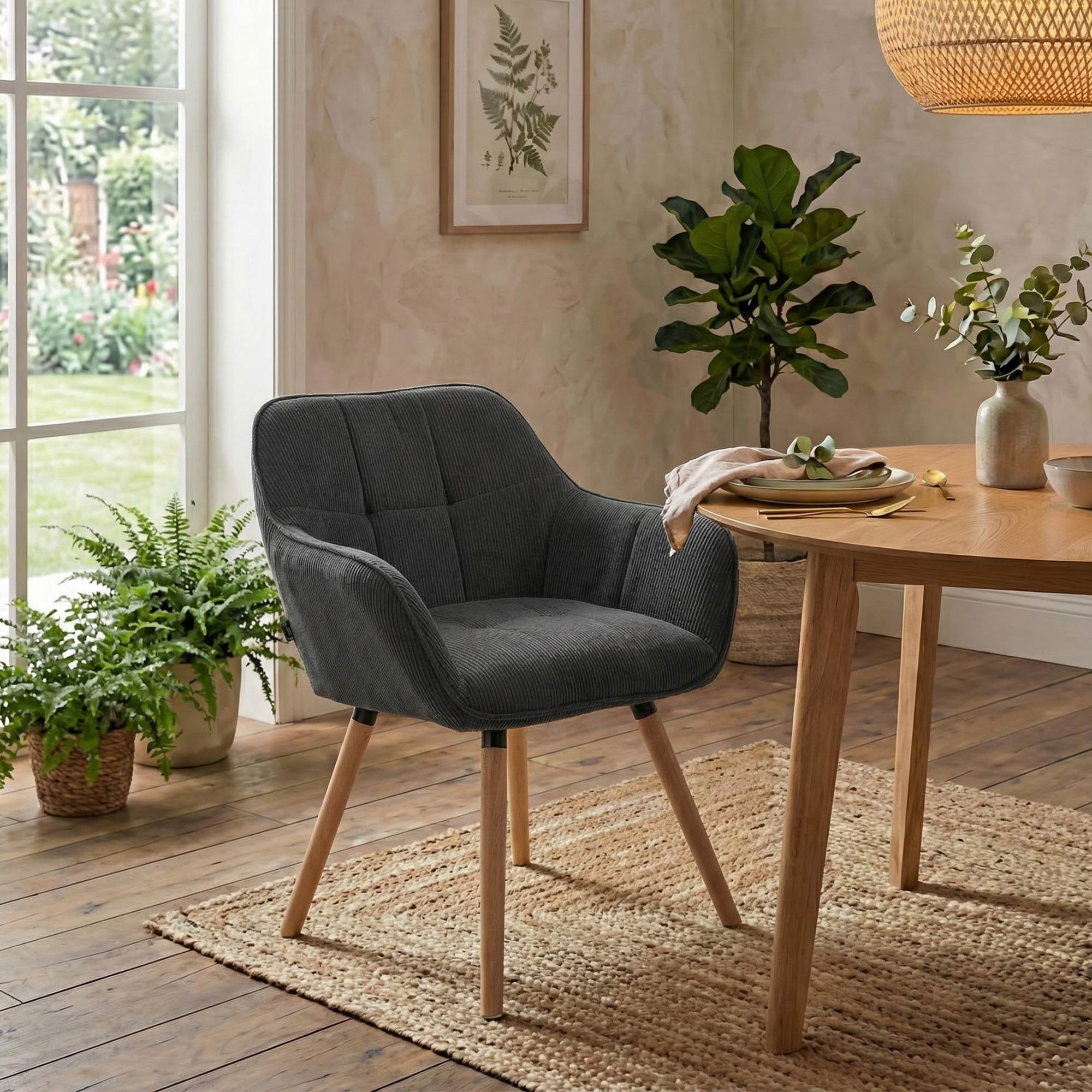 Silla de Comedor Vienna Acolchada de Pana