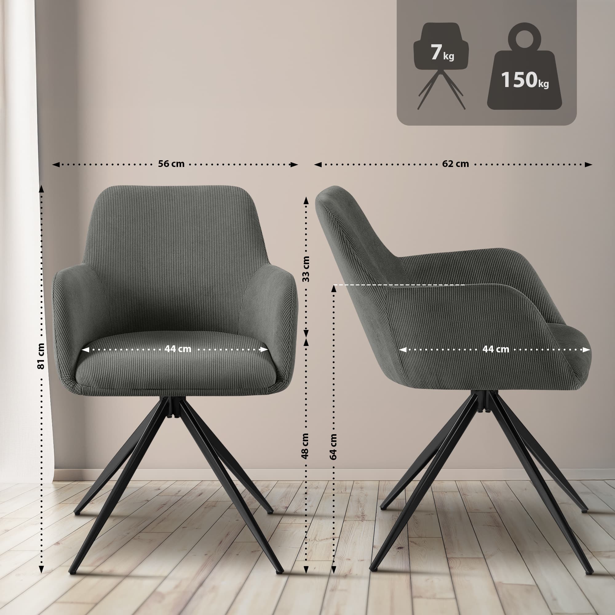 Silla de comedor Olema Cord