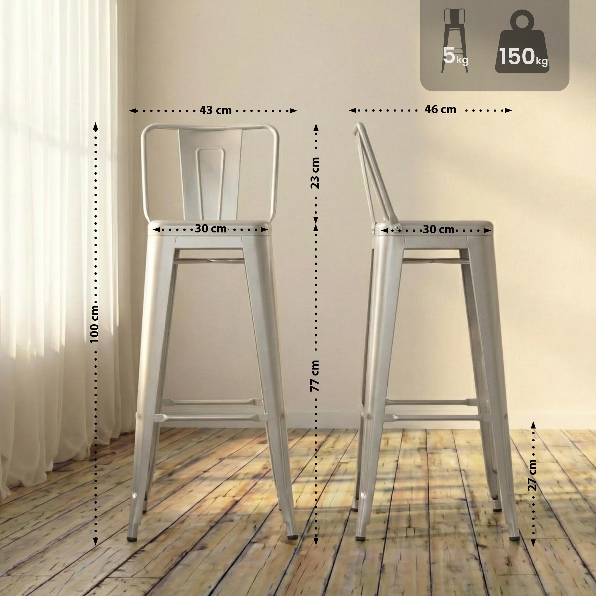 Juego de 4 taburetes de bar Mason