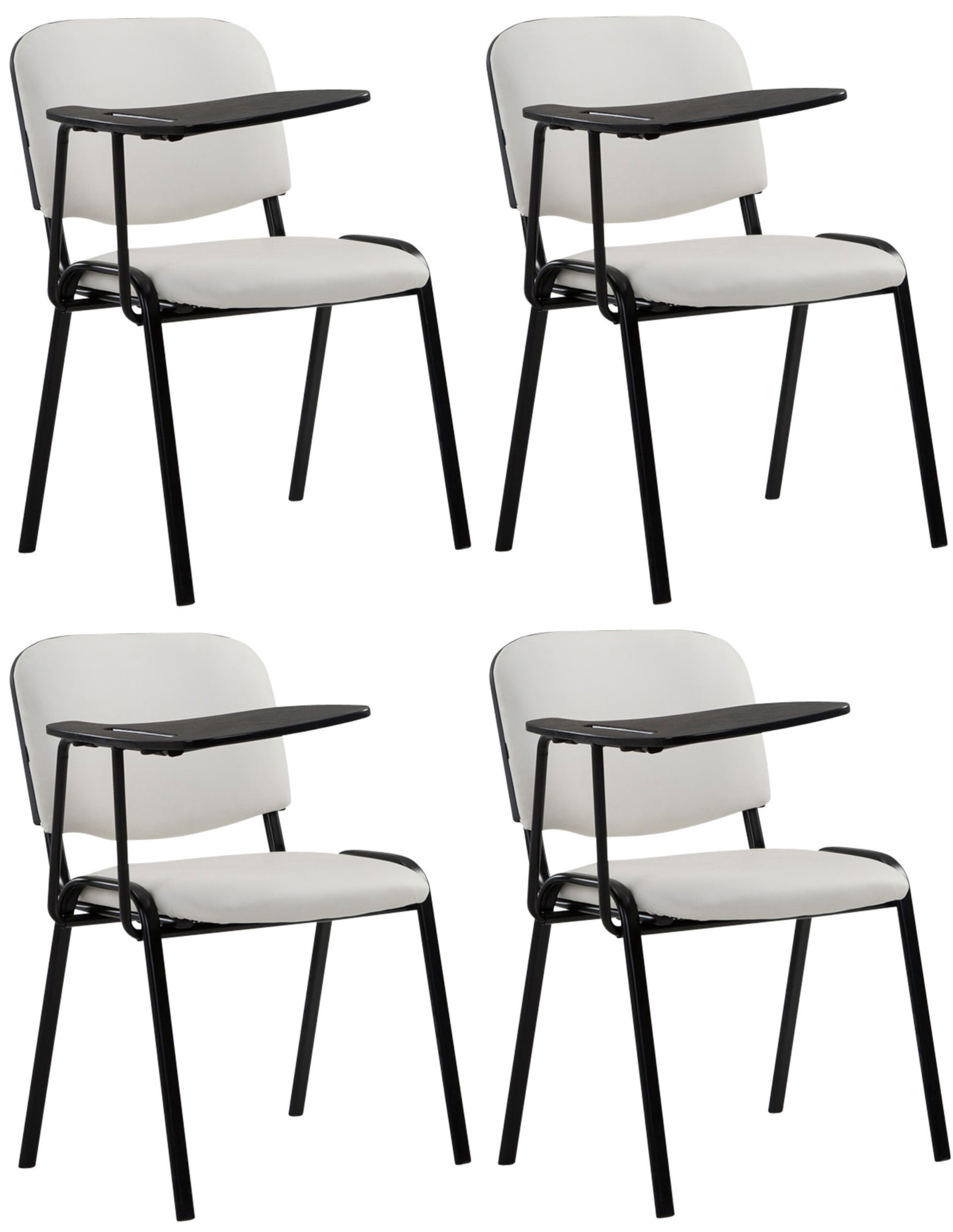 Set de 4 sillas confidente Ken con mesa extensible para escritura