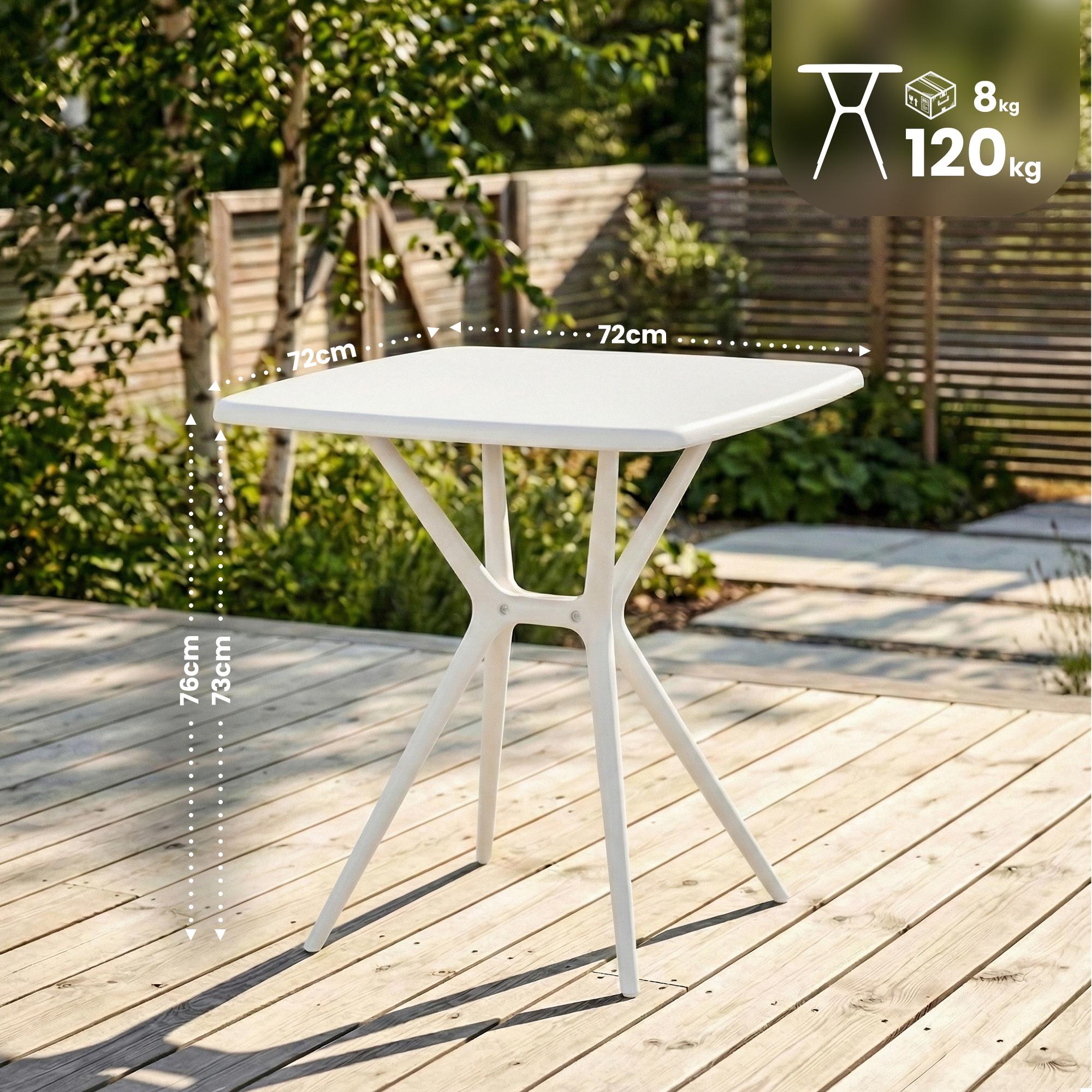 Mesa de jardin Becky cuadrada 72 x 72 cm