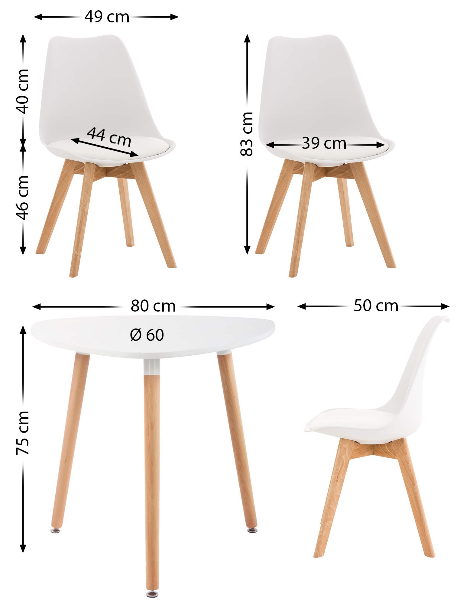 Set de mesa y 3 sillas Libanera para el comedor