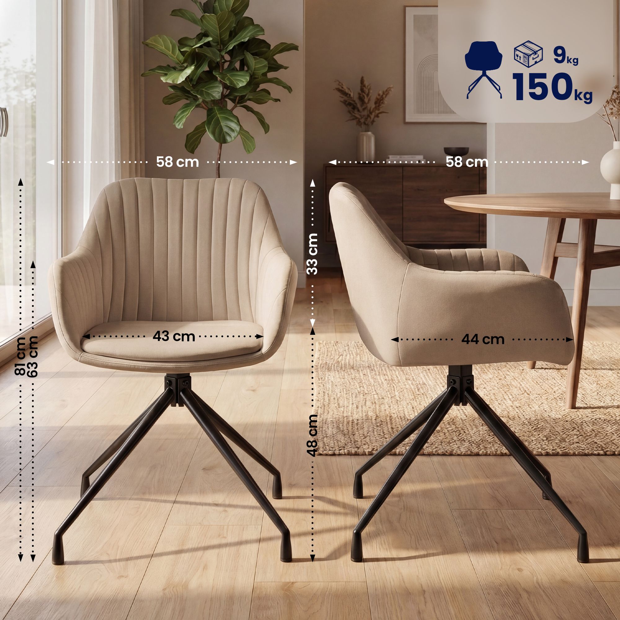 Juego de 2 sillas de comedor Novanis