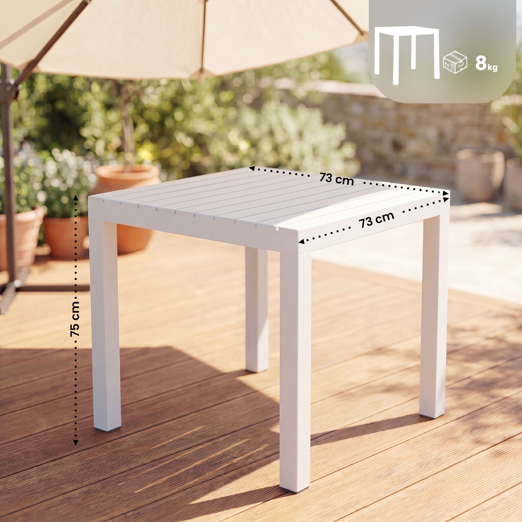 Mesa de jardín Kato 73 x 73 cm