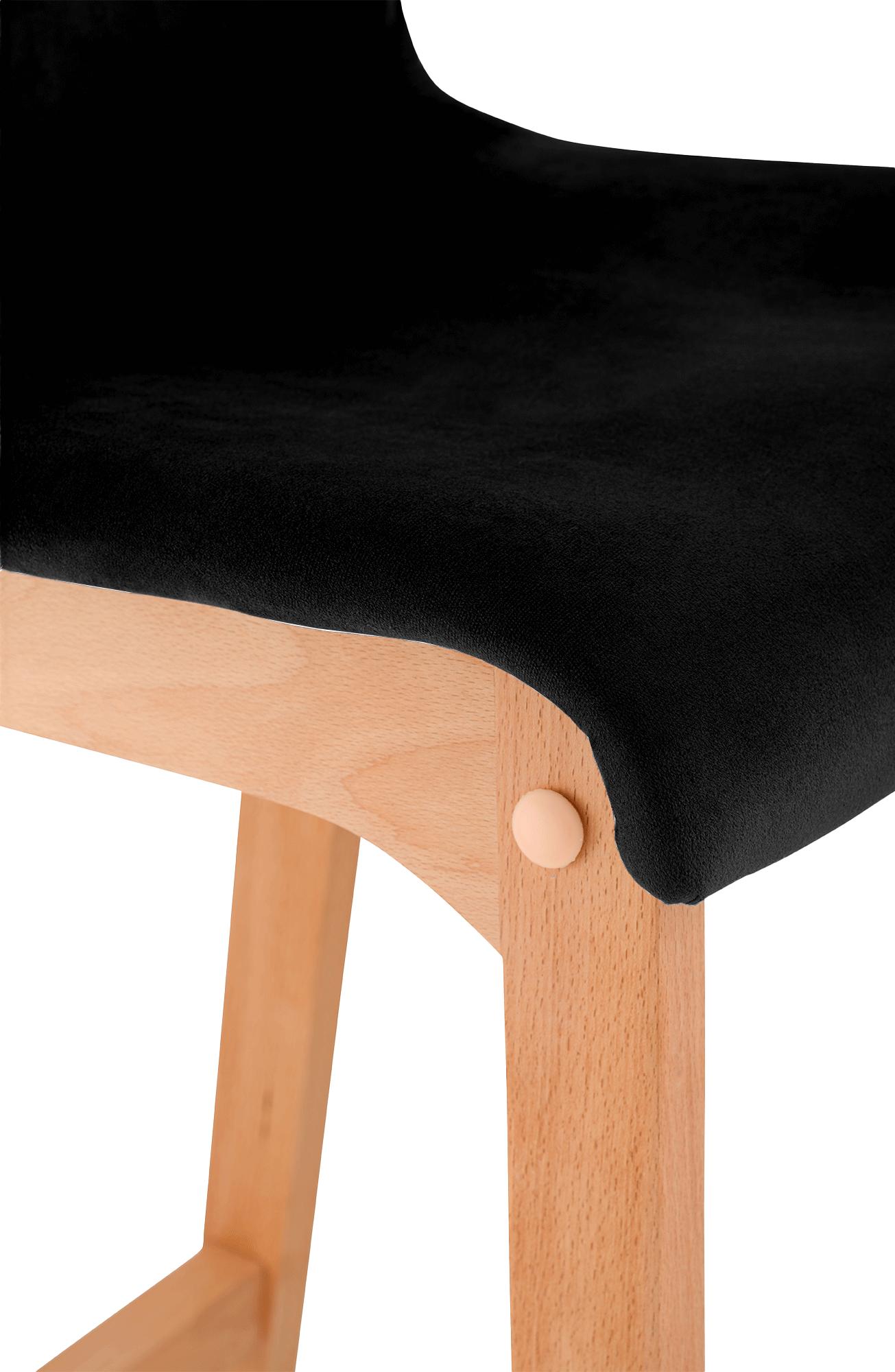 Taburete de bar Hover terciopelo estructura de cuatro patas Natura