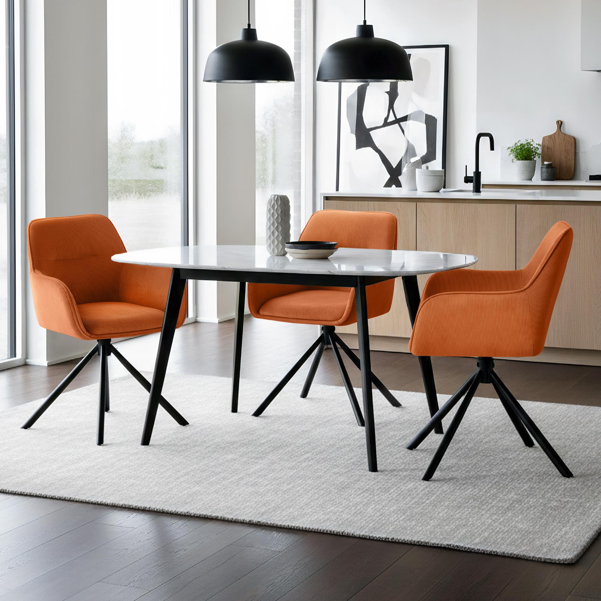 Silla de comedor Tipton de pana