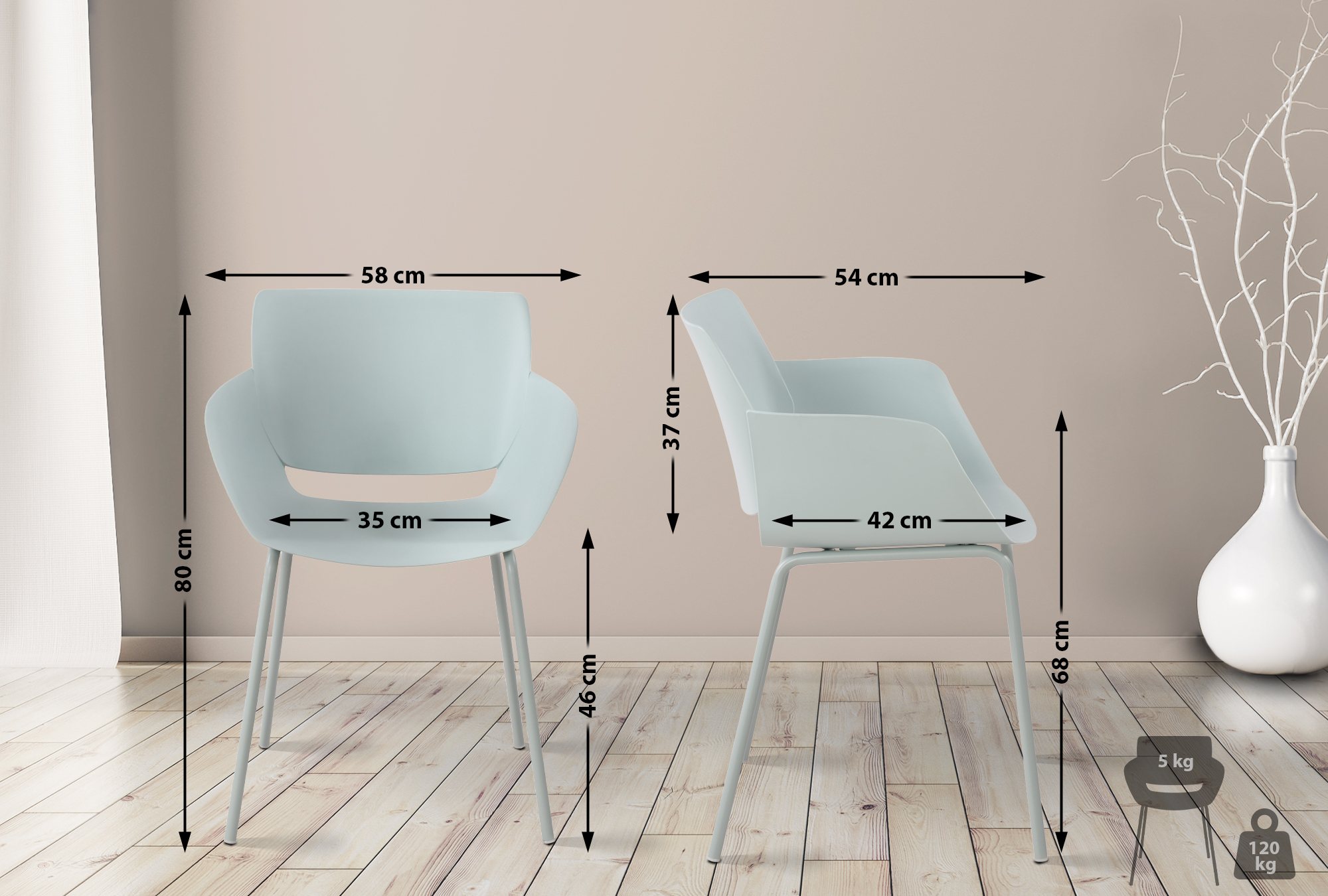Conjunto de 2 sillas de jardín Alpena