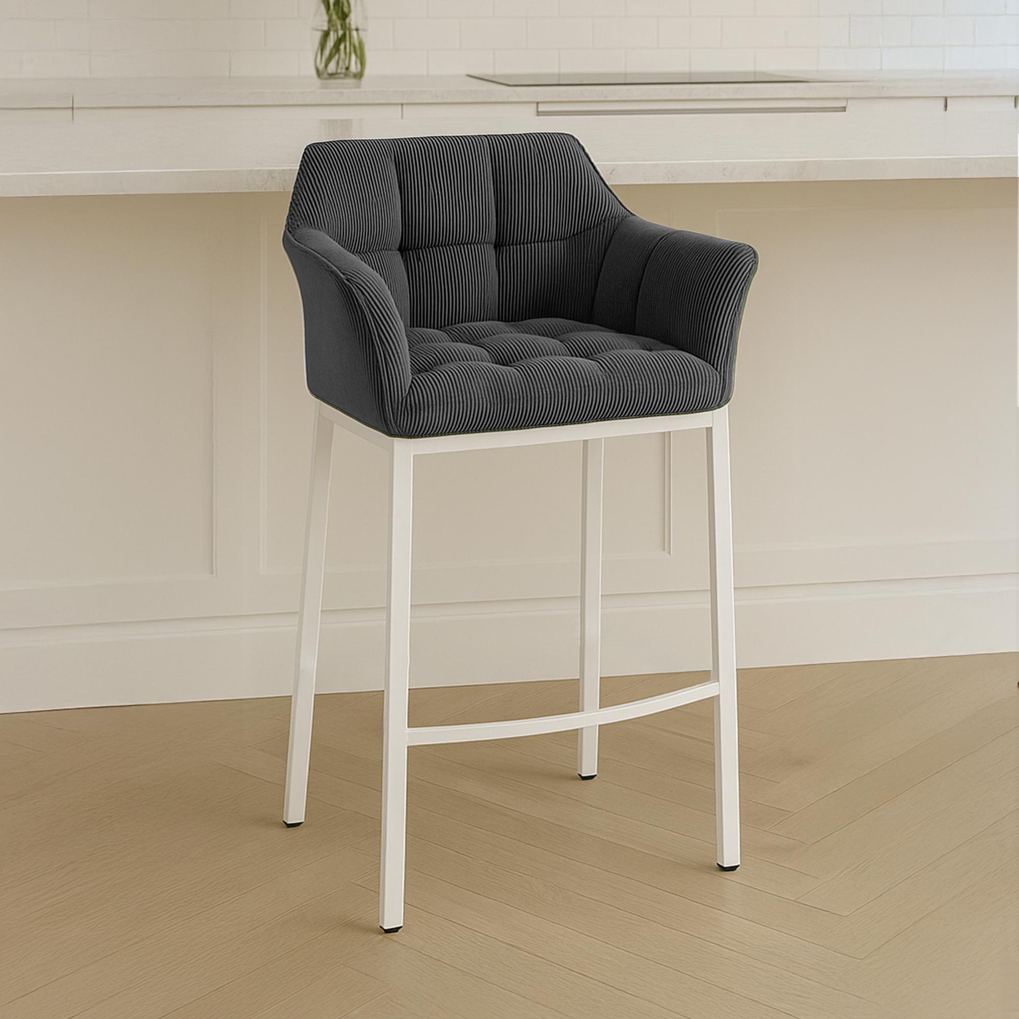 Taburete de bar Damaso Cord con base de cuatro patas