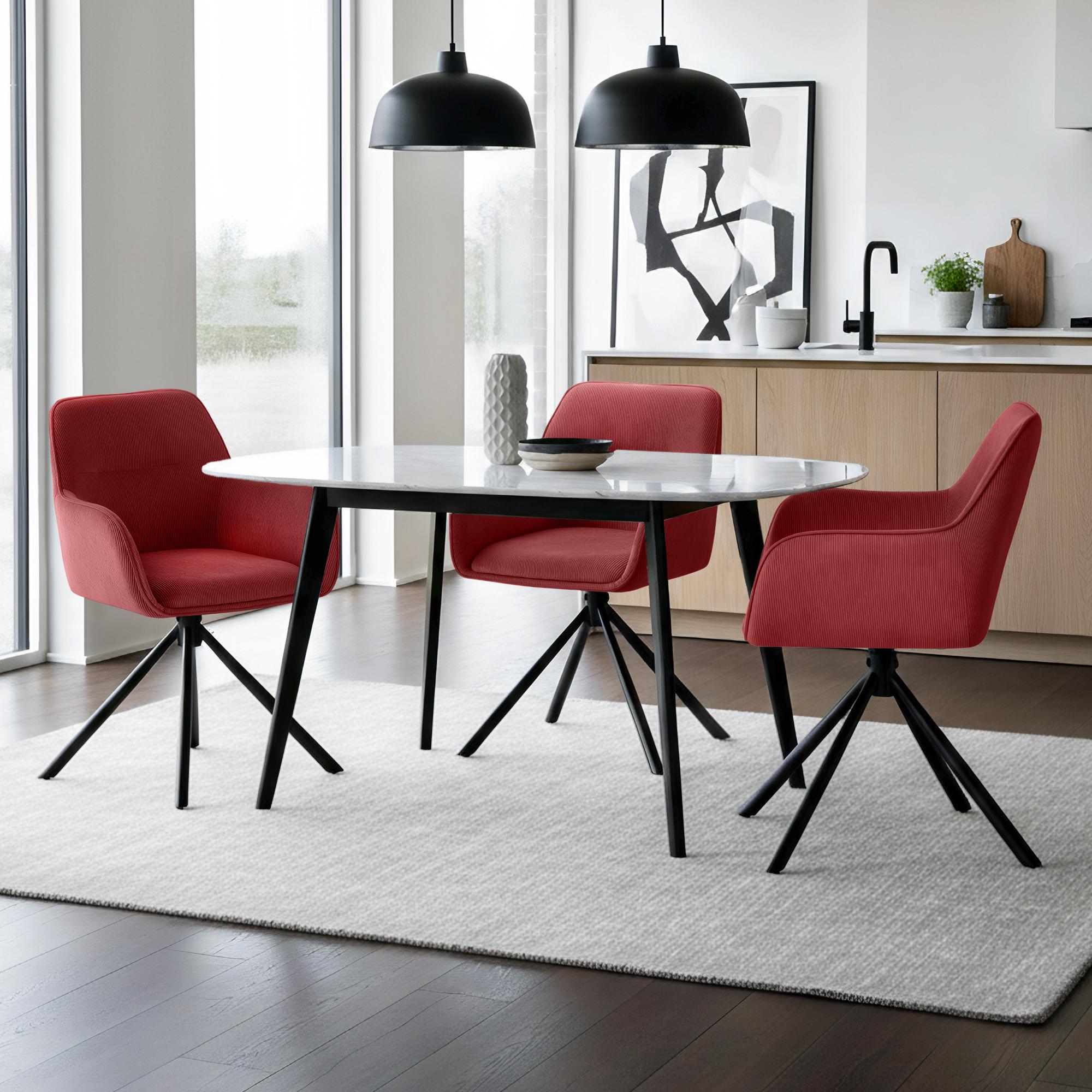 Silla de comedor Tipton de pana