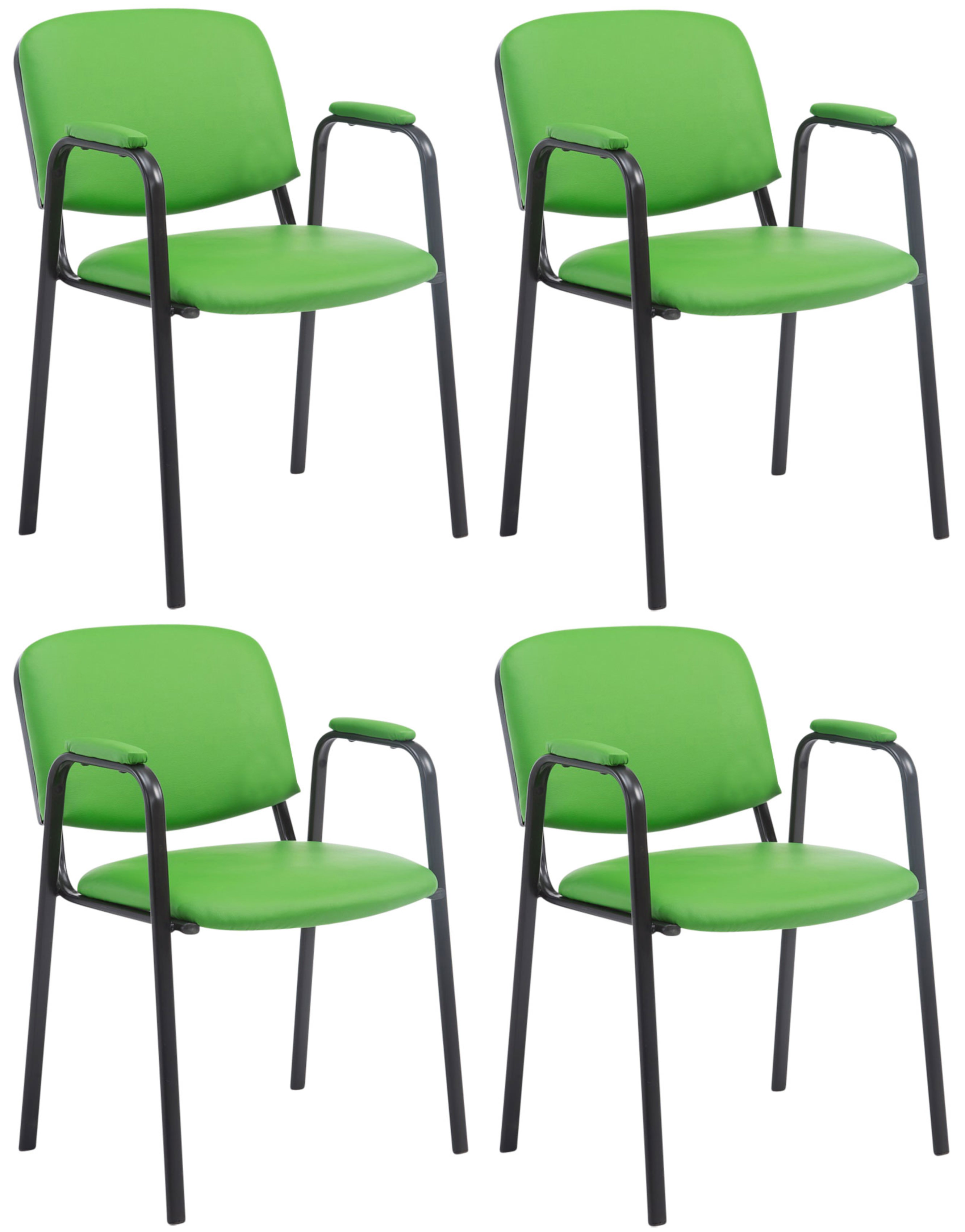 Set de 4 sillas apilables Ken Pro de piel sintética